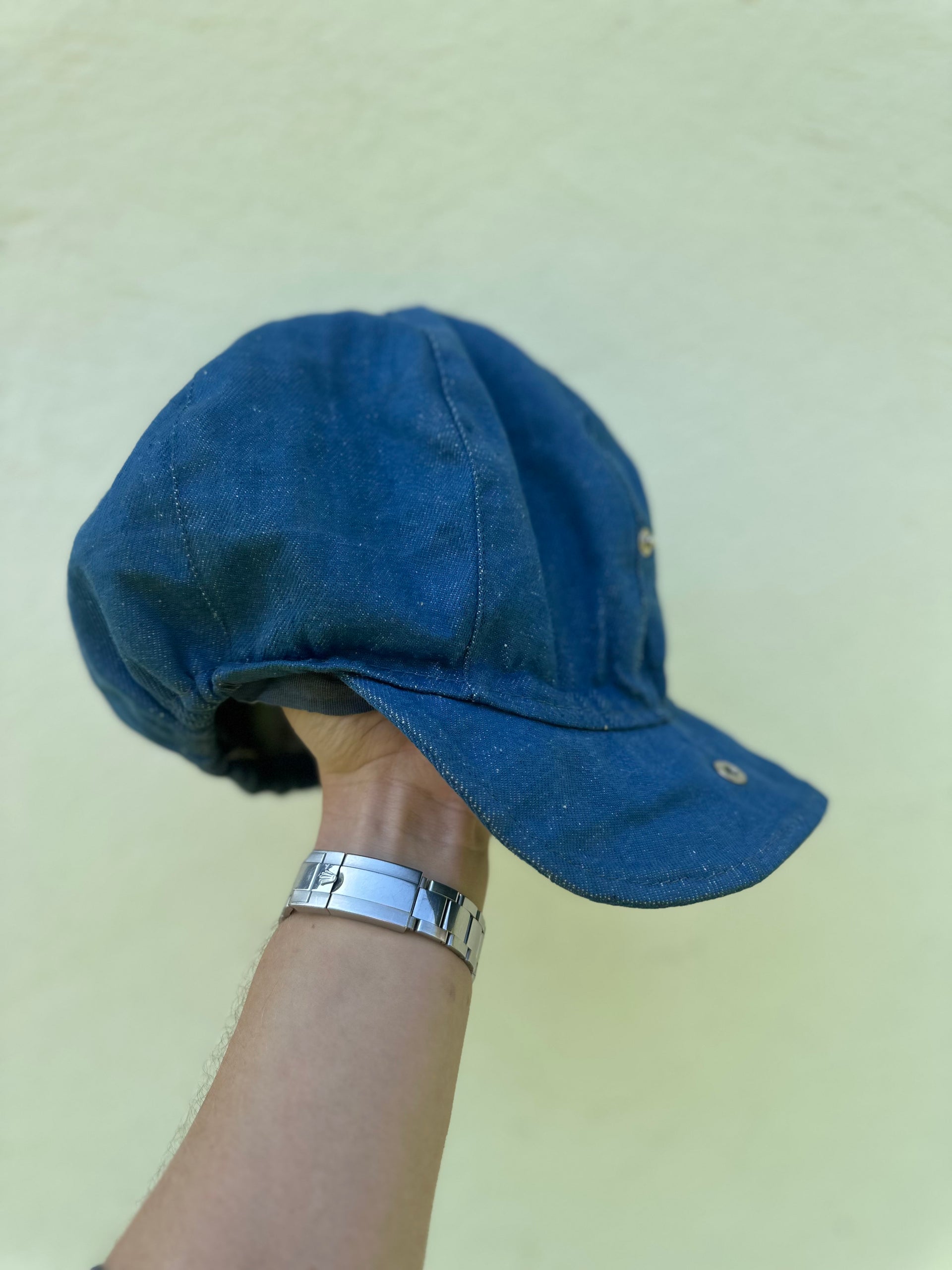 Vintage Faded Blue Newsboy Cap | 70s–80s
