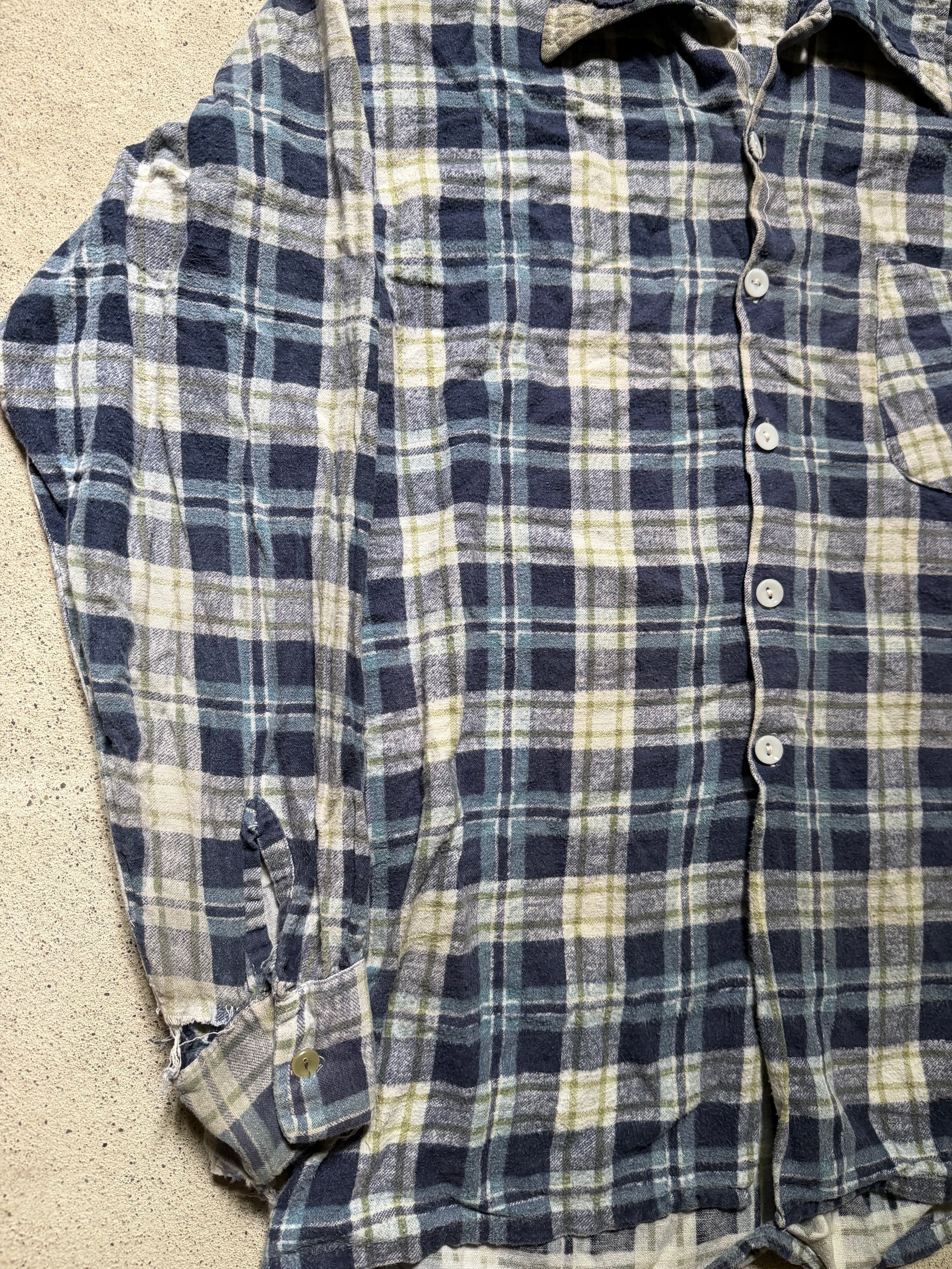1970s Plaid Cotton Flannel Shirt | Size XL