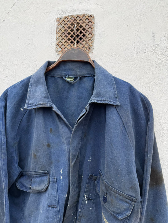70s Faded Work Jacket Cropped | size L