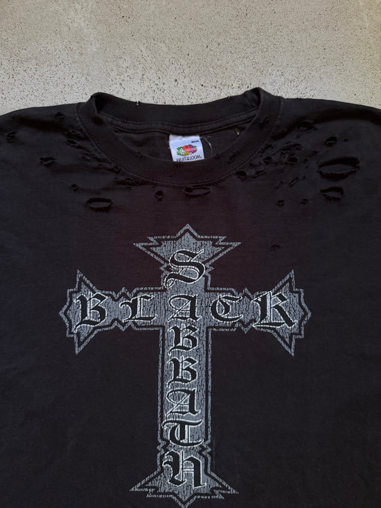 2000s Black Sabbath Distressed Cross Tee | Size M
