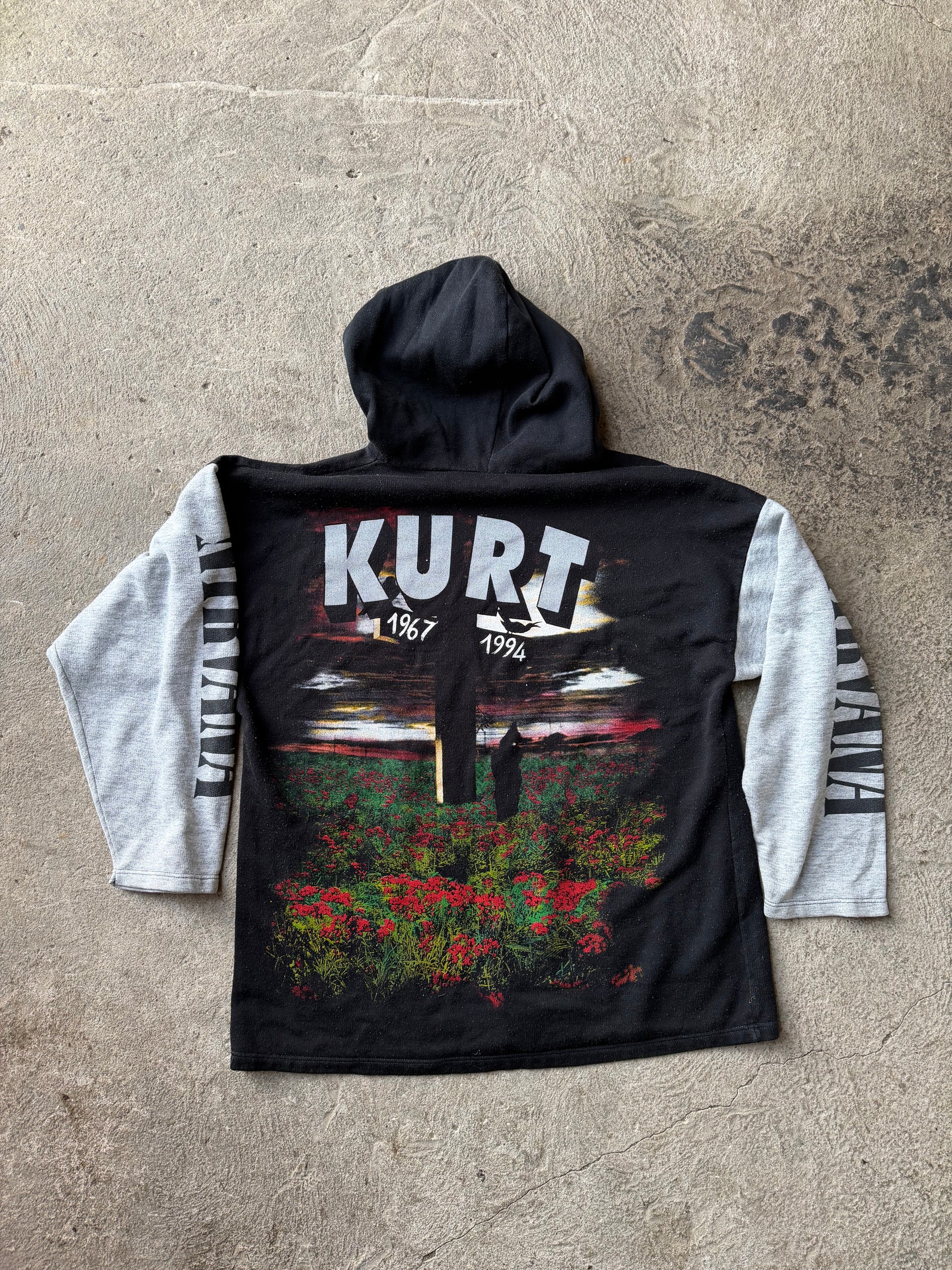 90s Nirvana Kurt Cobain Memorial Hoodie | Size L