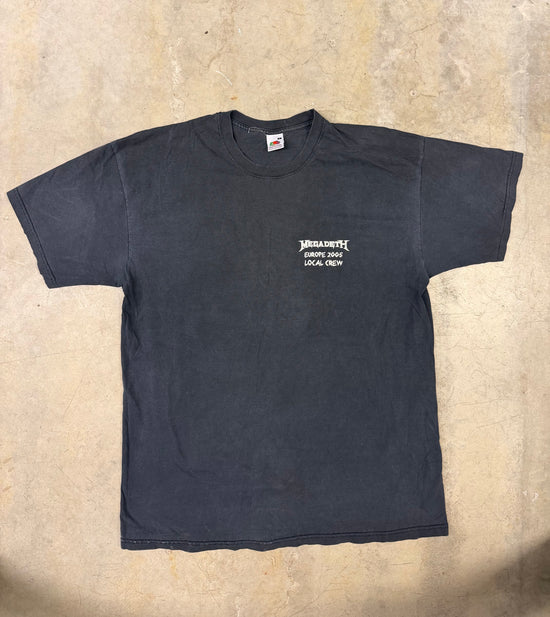 00s Megadeth Europe 2005 Local Crew Vintage Tee | Size L