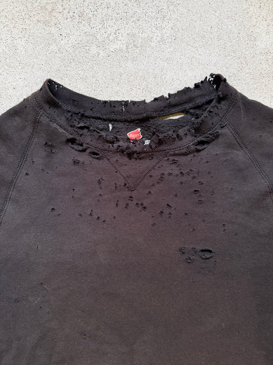 2000s Distressed Black Sweatshirt | Size L