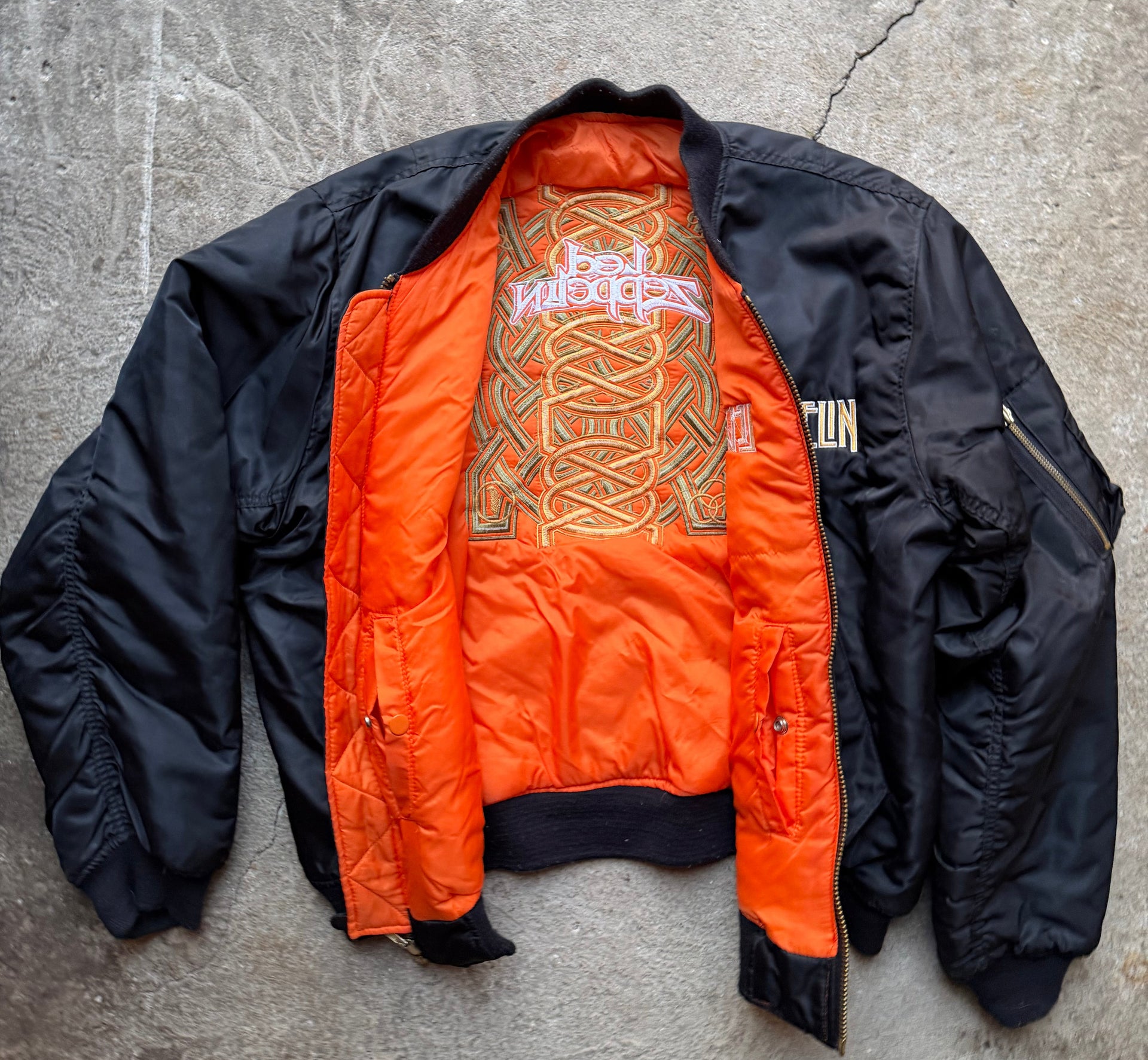 80s Led Zeppelin Bomber Jacket | Size XL