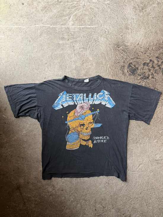 90s Metallica Damaged Justice Steamhammer Backprint Tee | Size XL