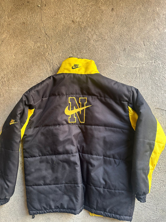 Vintage Nike Reversible Puffer Jacket Yellow/Black | Size XL