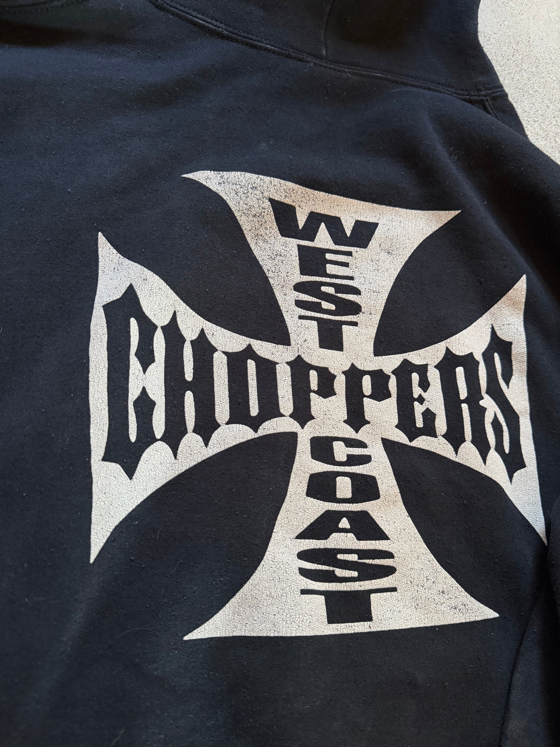 90s West Coast Choppers Cross Hoodie | Size XL