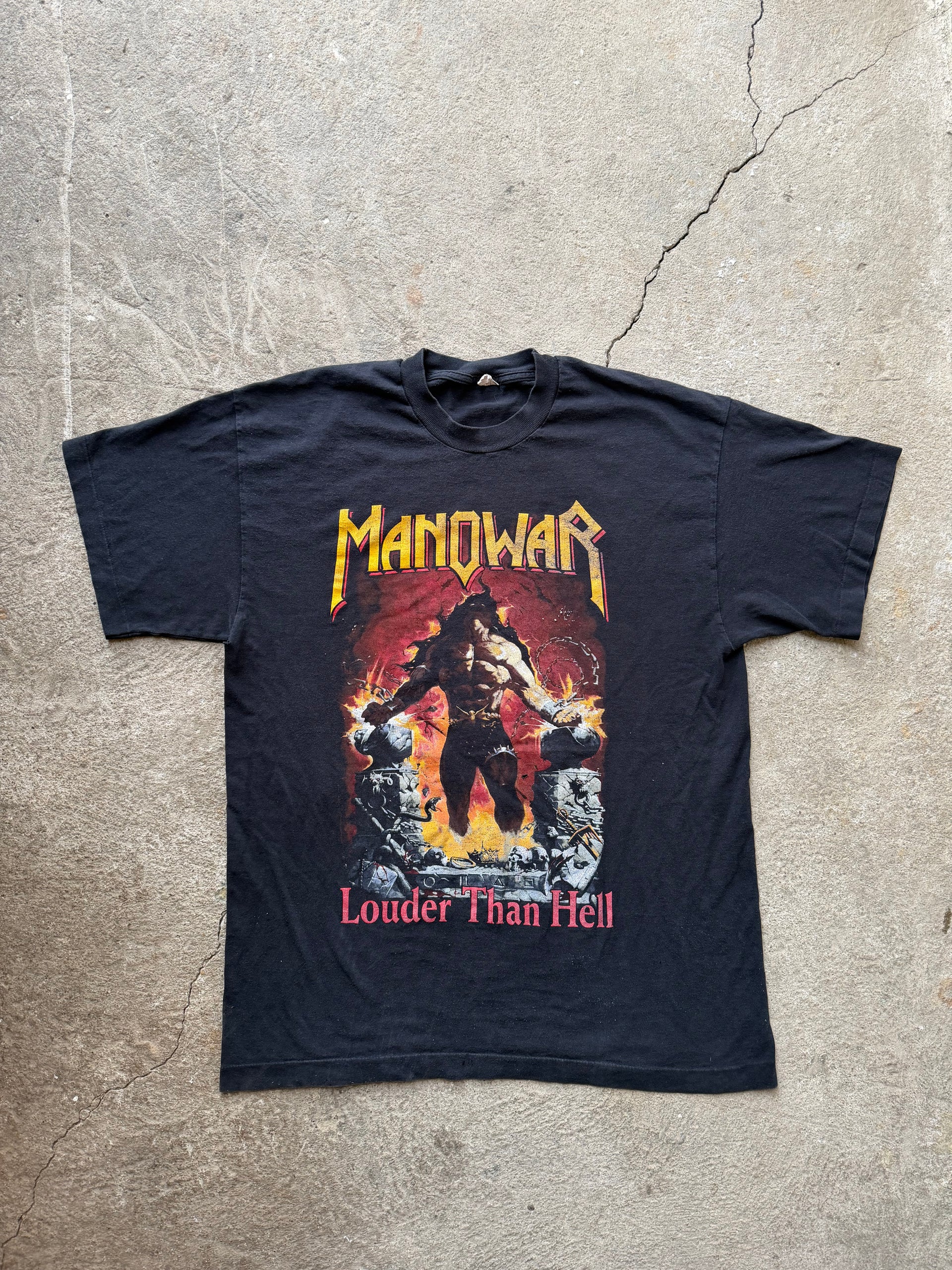 90s Manowar Hell On Wheels Tour 1997 Vintage T-Shirt | Size L