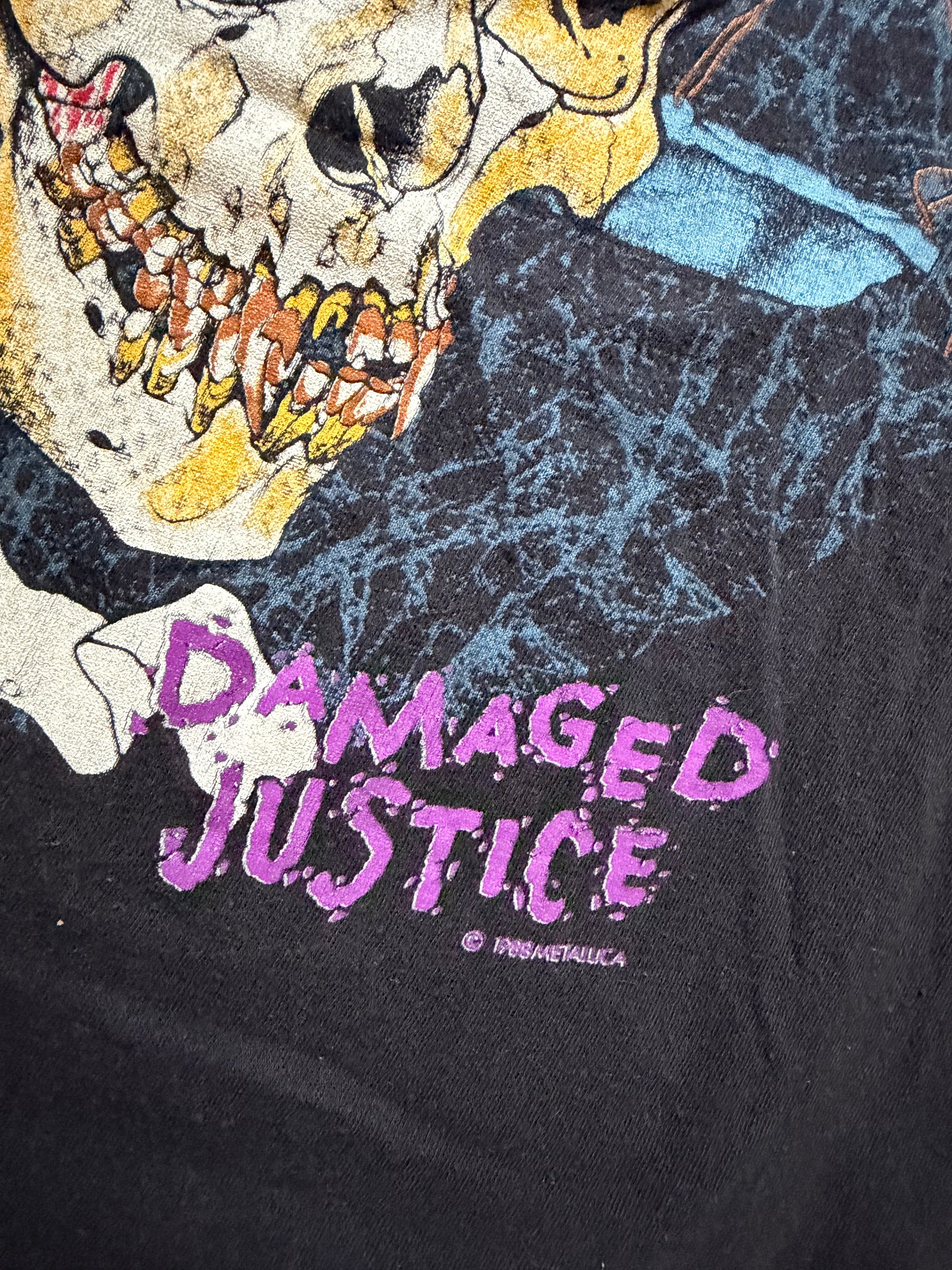 80s Metallica Damaged Justice Tee | Size XL