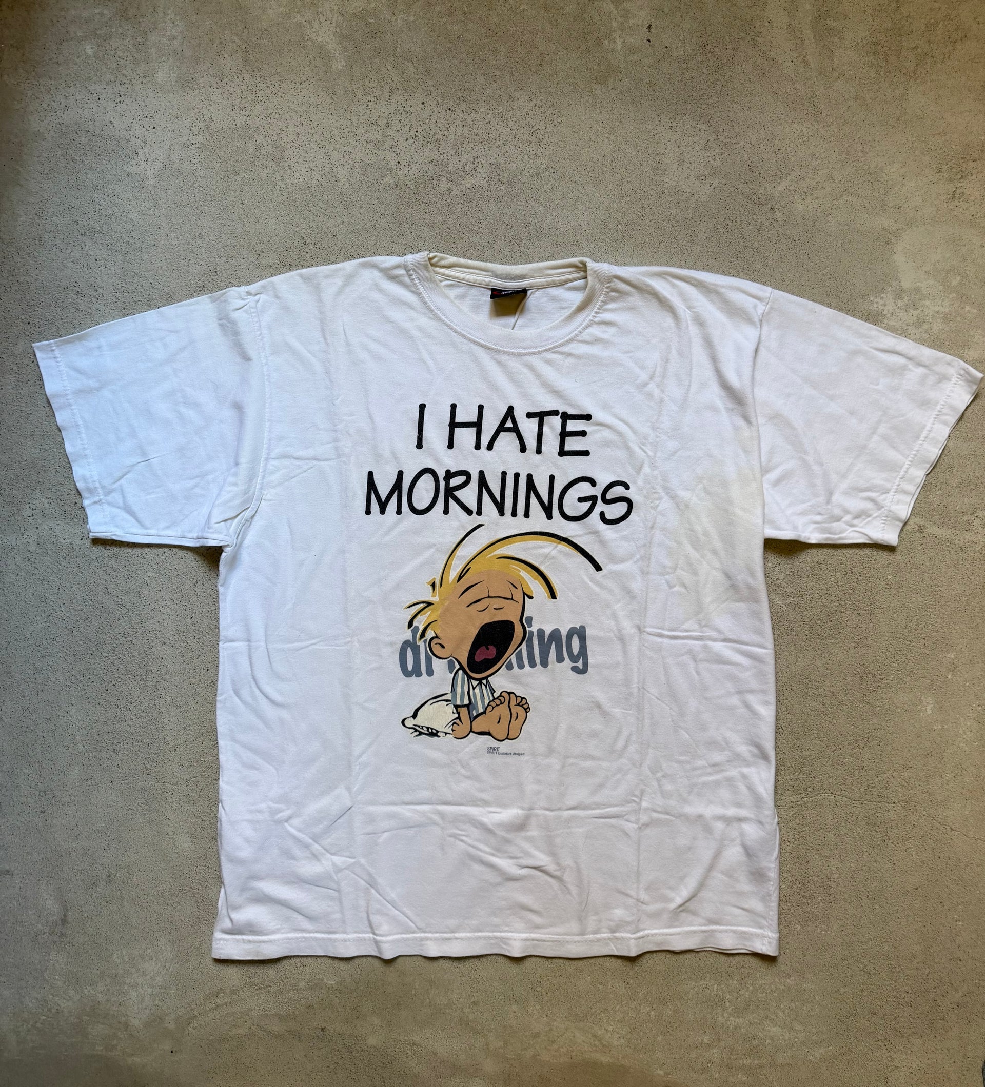 2000s I Hate Mornings Cartoon Tee | Size XL