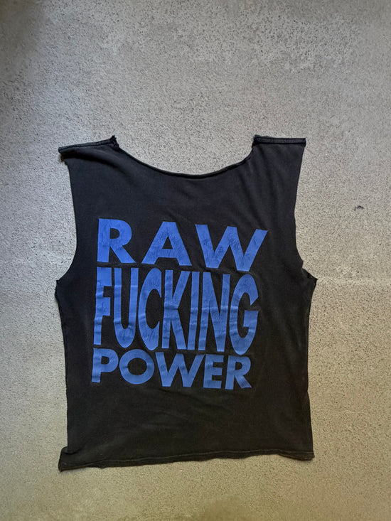 80s Iggy Pop Raw Fucking Power Cut Off Tee | Size M