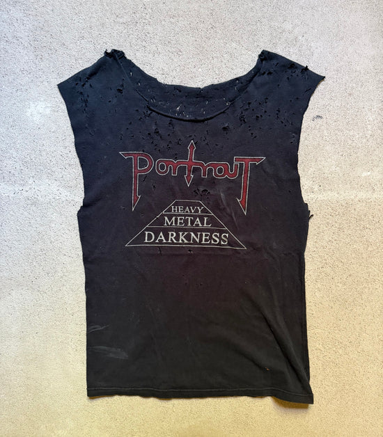 2000s Portrait Heavy Metal Darkness Cut Off Tee | Size M
