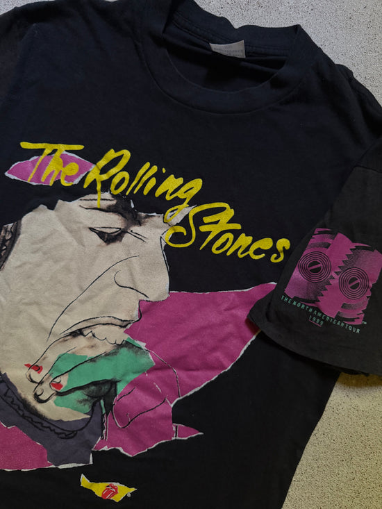 80s The Rolling Stones 1989 North American Tour Andy Warhol T-Shirt | Size L