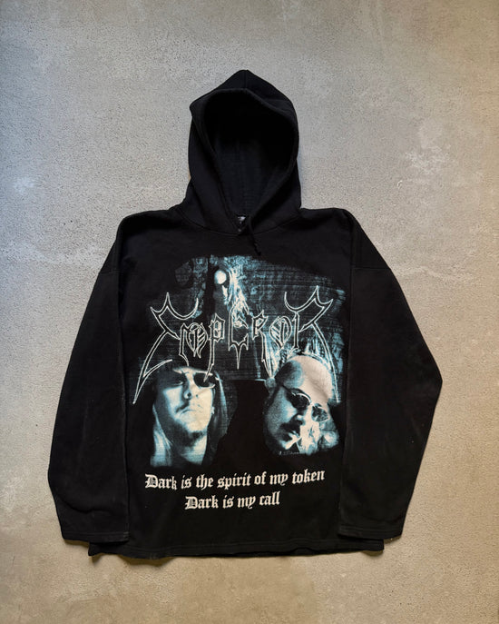 90s Emperor Black Metal Hoodie | Size L