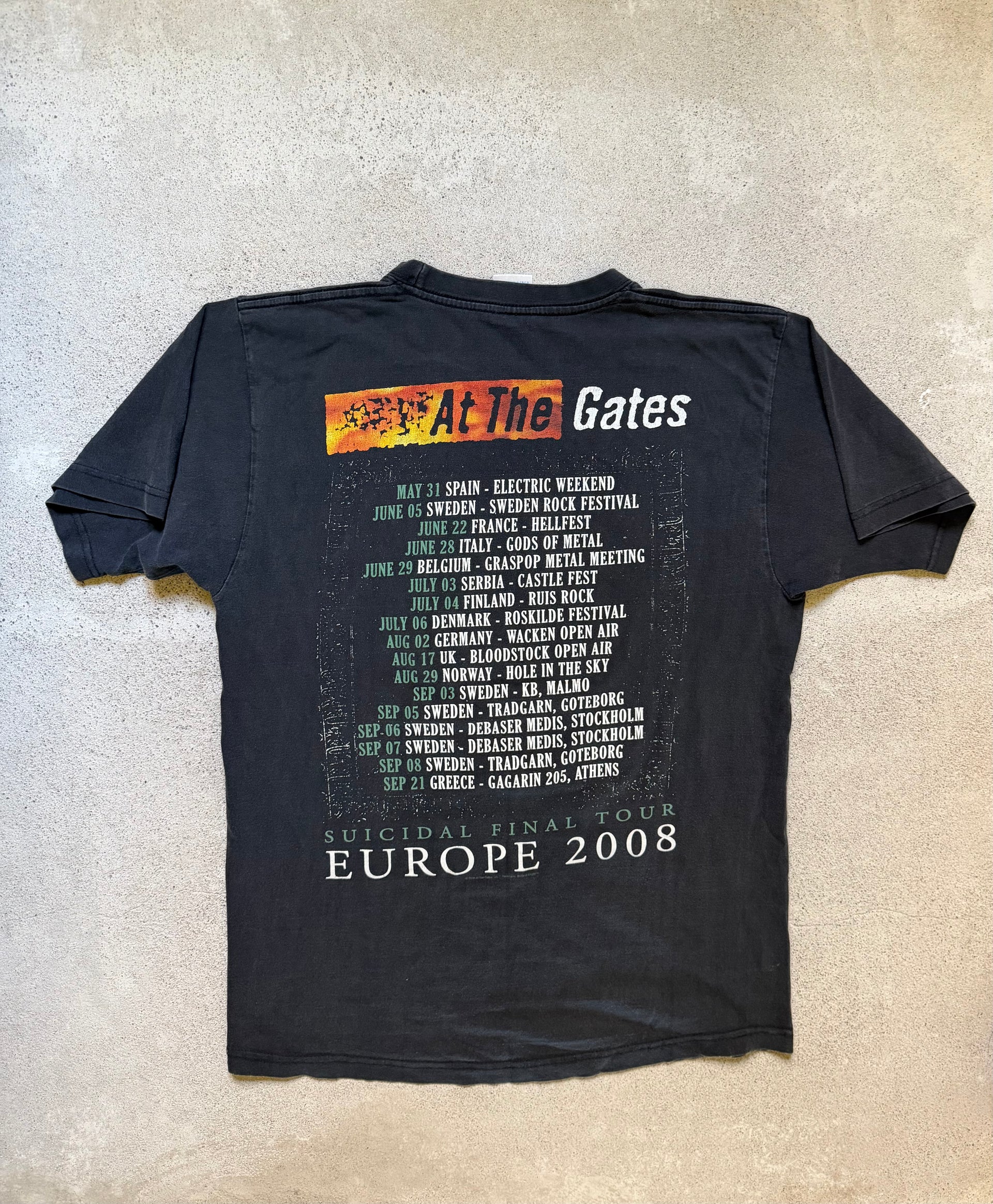 2000s At The Gates Suicidal Final Slaughter Tour T-Shirt | Size L