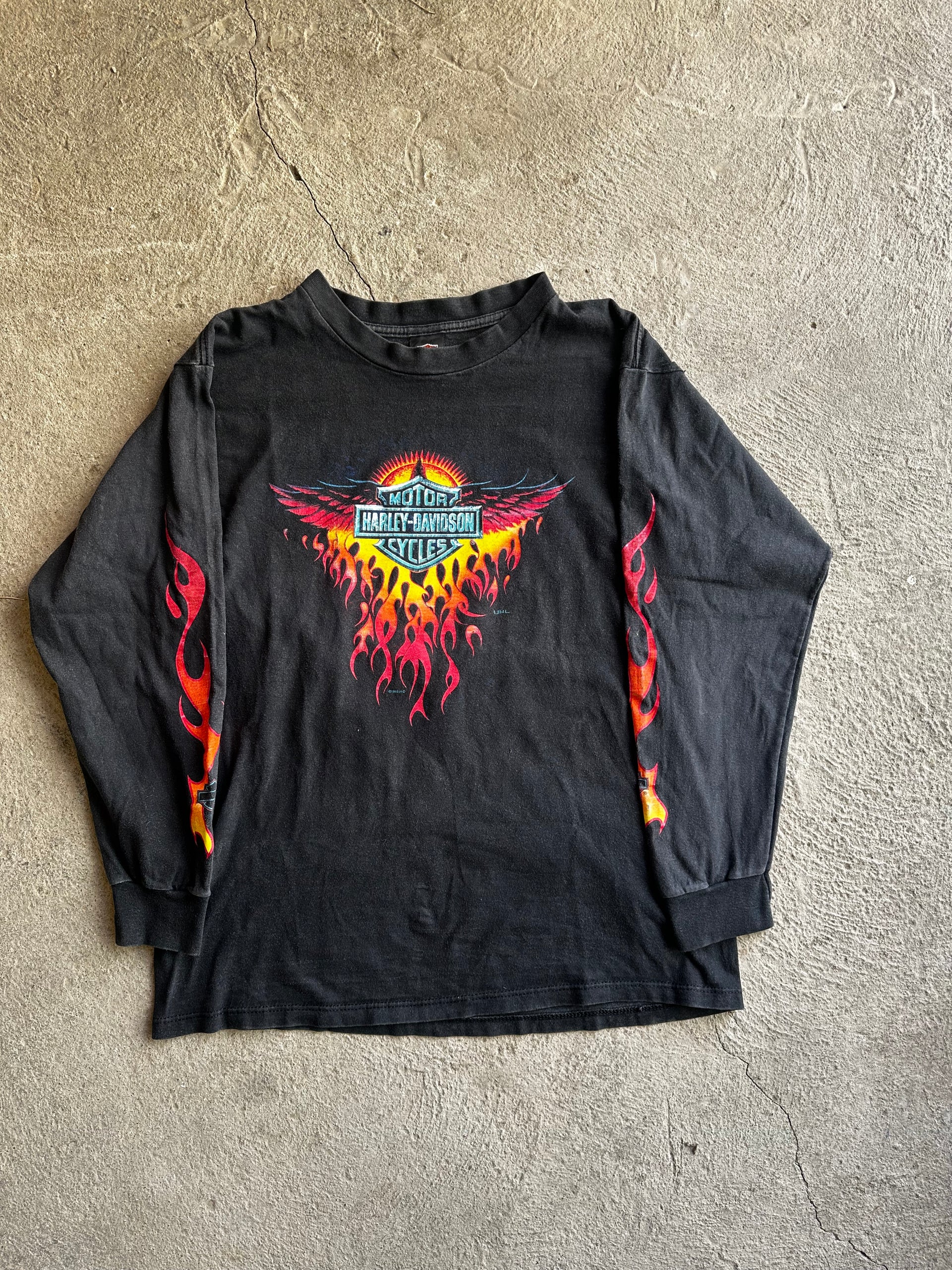 Harley-Davidson Flame Longsleeve 1998 | Made in USA | Size L