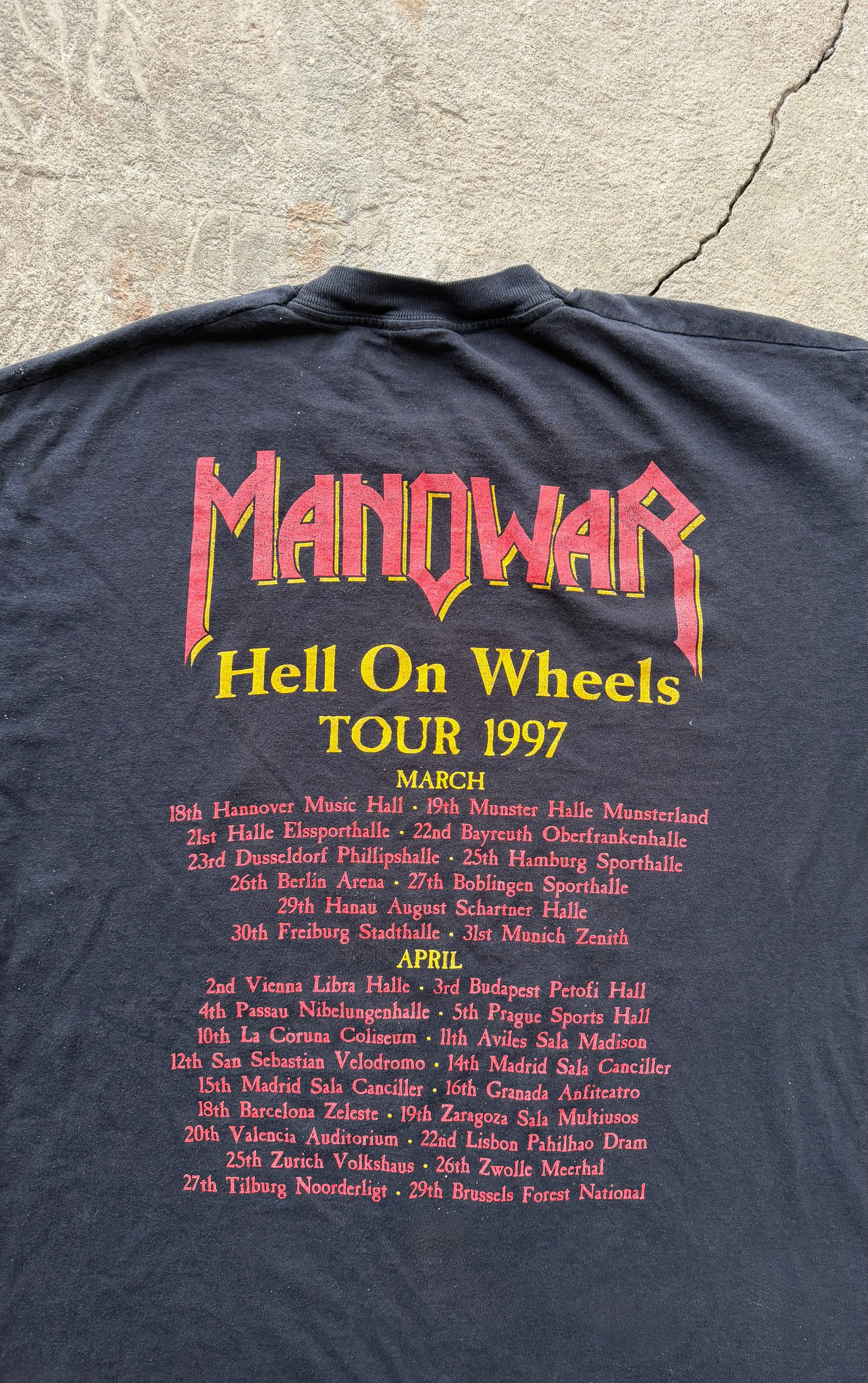 90s Manowar Hell On Wheels Tour 1997 Vintage T-Shirt | Size L