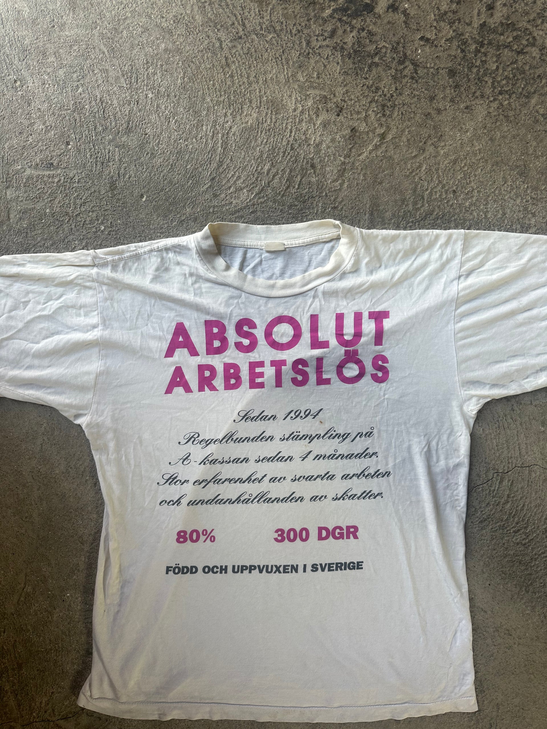 90s Absolut Arbetslös vintage Tee | Size XL