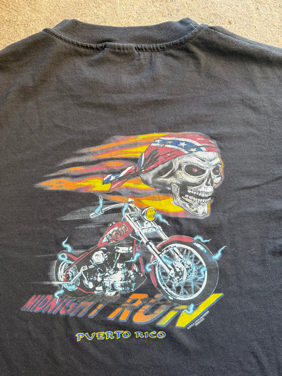 90s Midnight Run Puerto Rico Biker faded Tee| Size L