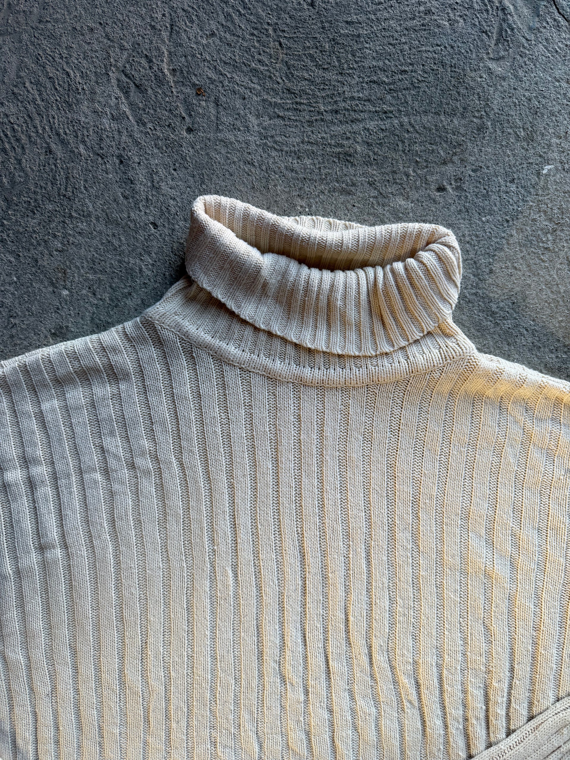 90s Ribbed Turtleneck Knit | Size XL