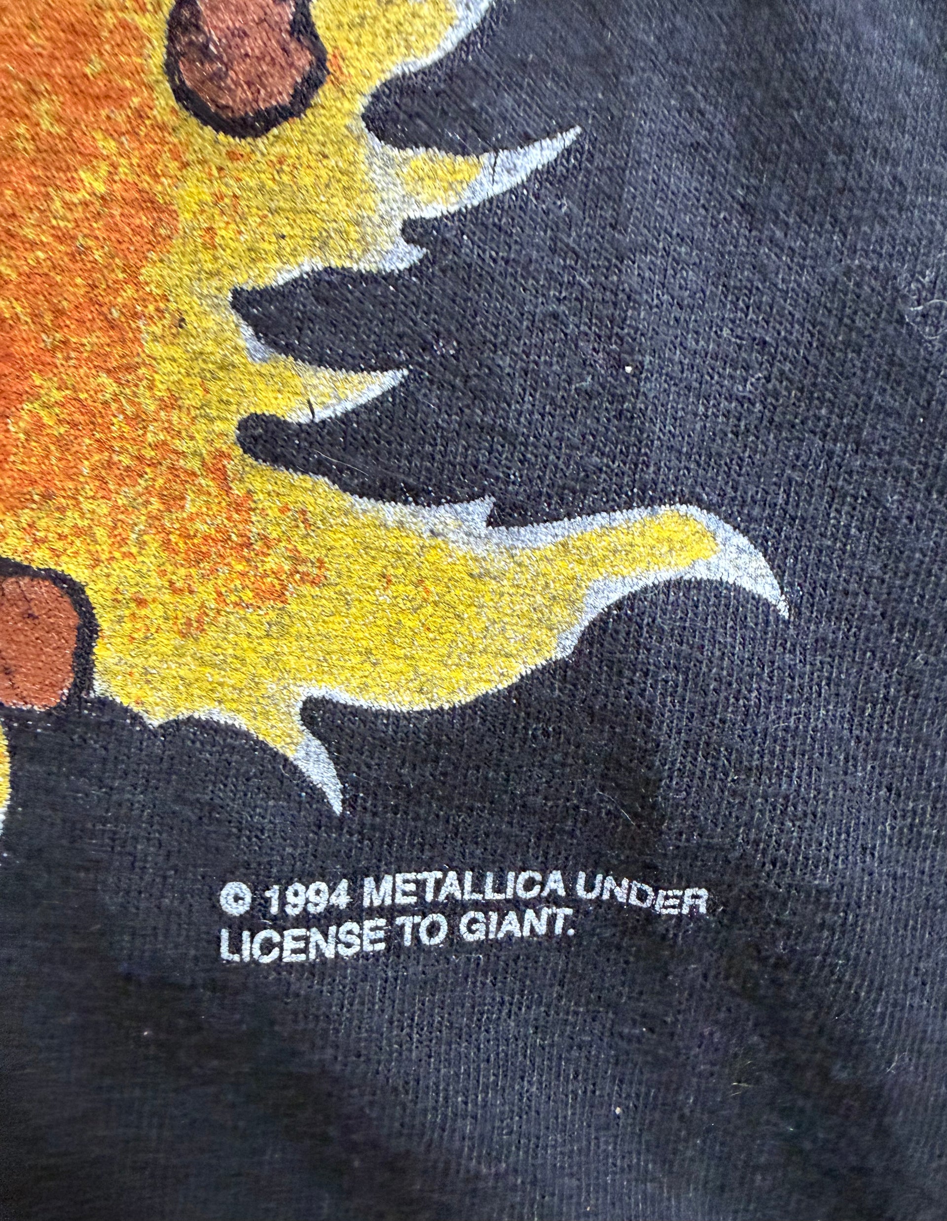90s Metallica Pushead Flaming Skull Longsleeve | XL
