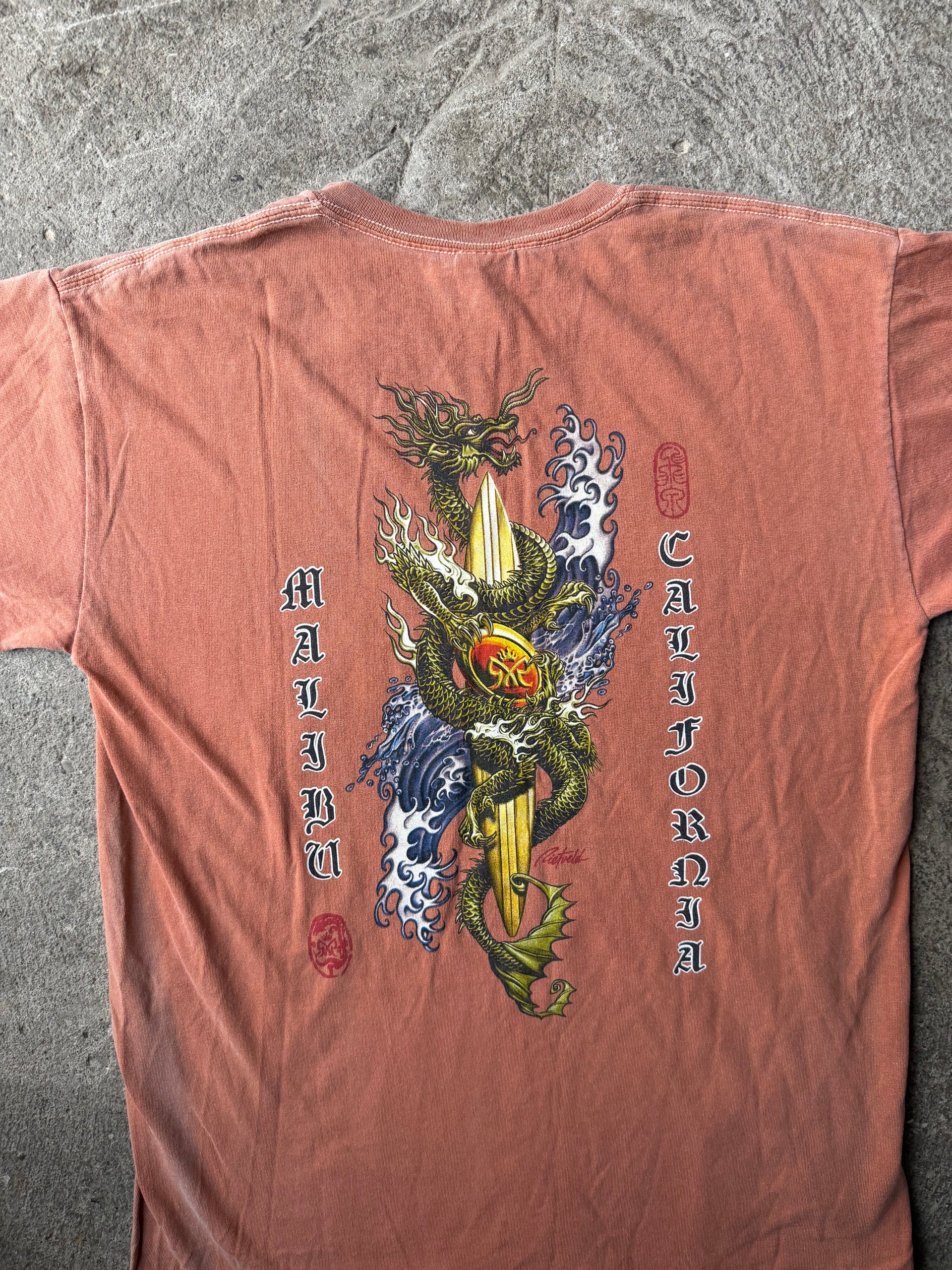 00s Malibu California Dragon Surf Tee | Size M
