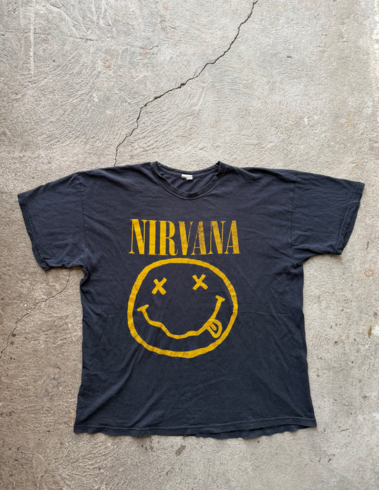 90s Nirvana Smiley Logo Vintage T-Shirt | Size L