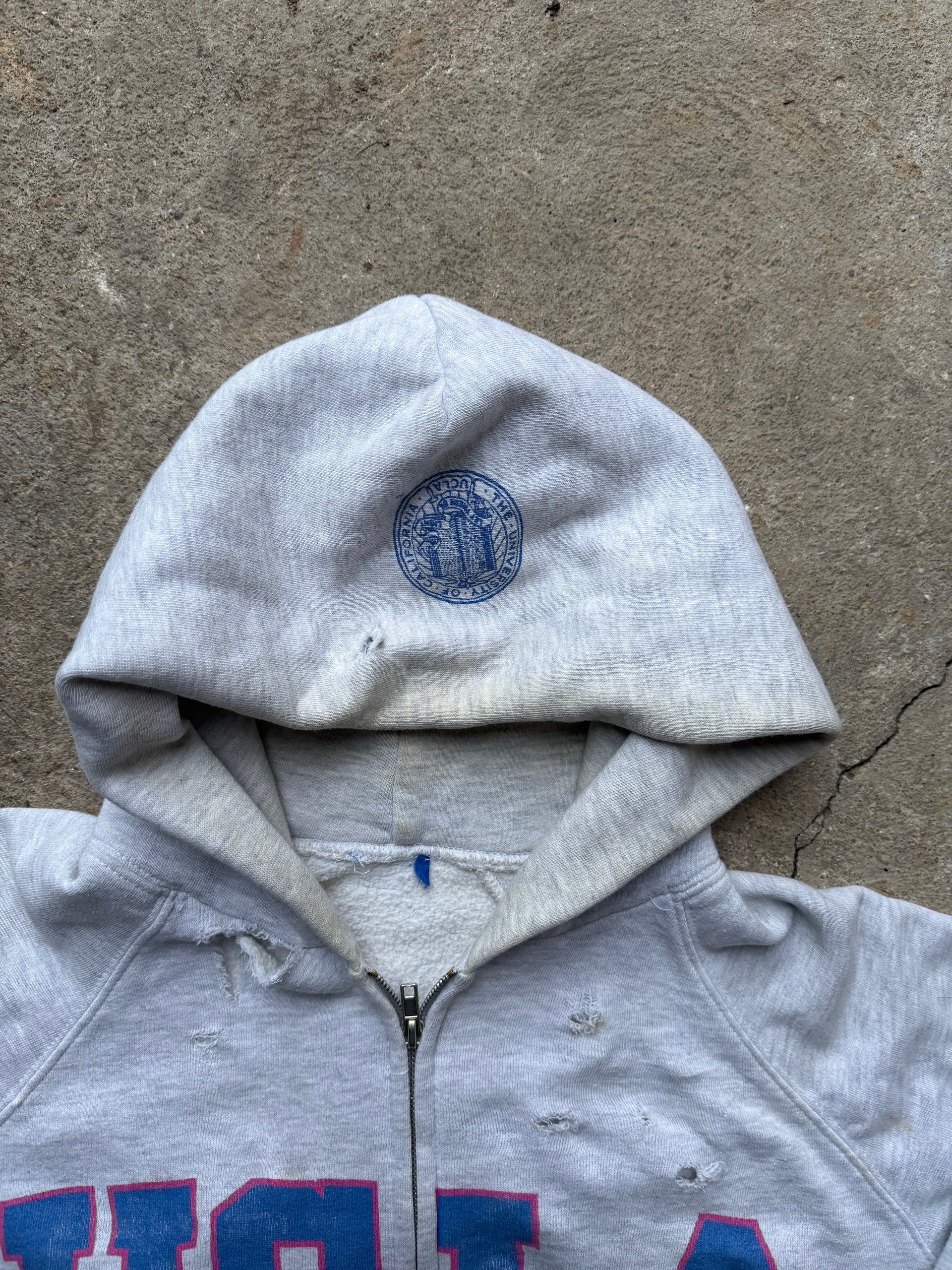 00s UCLA Distressed Zip Hoodie | Size M