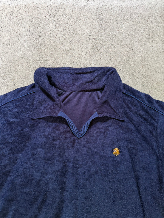 70s Rolling Stones Record Store Terry Polo Shirt | Size M