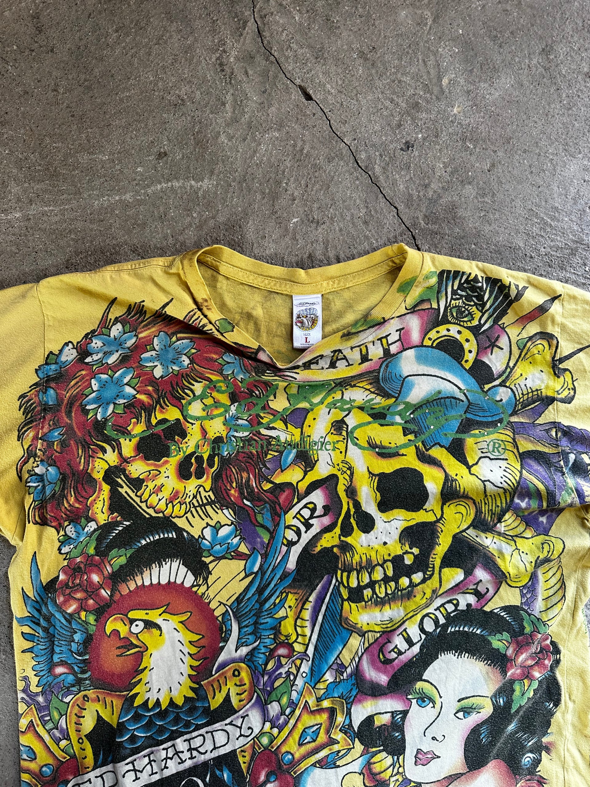 Ed Hardy Tattoo Tee Made in USA | Vintage 2000s | Size L