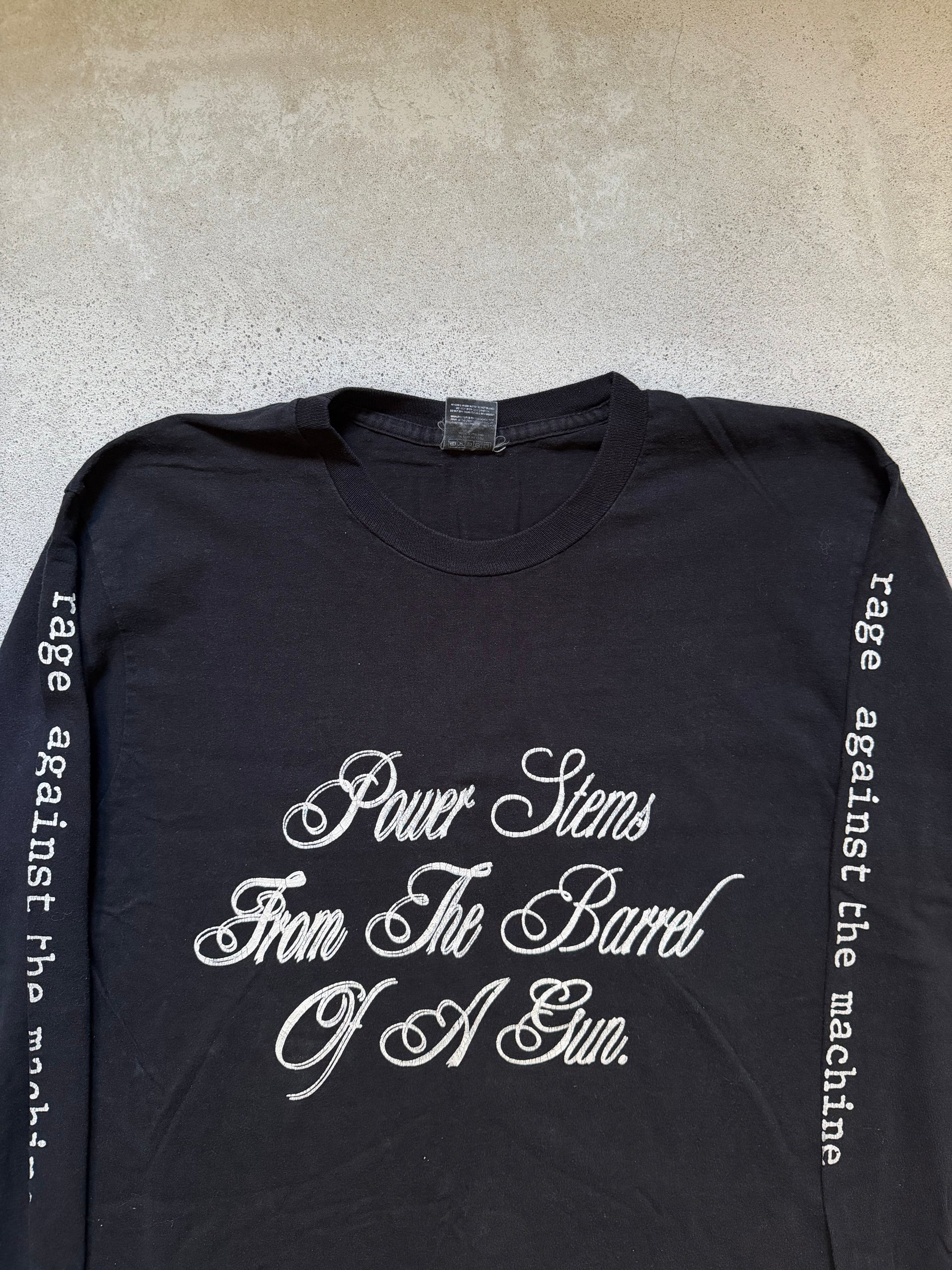 90s Rage Against The Machine “Power Stems From The Barrel Of A Gun” Longsleeve | Size XL