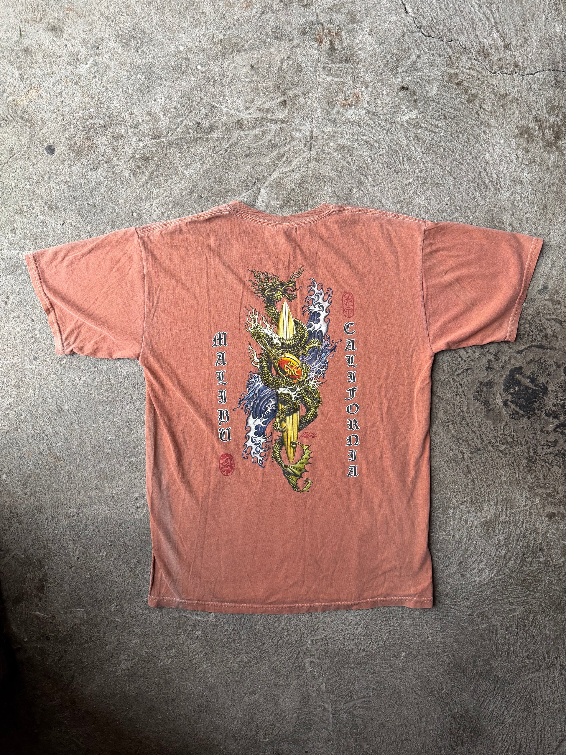 00s Malibu California Dragon Surf Tee | Size M