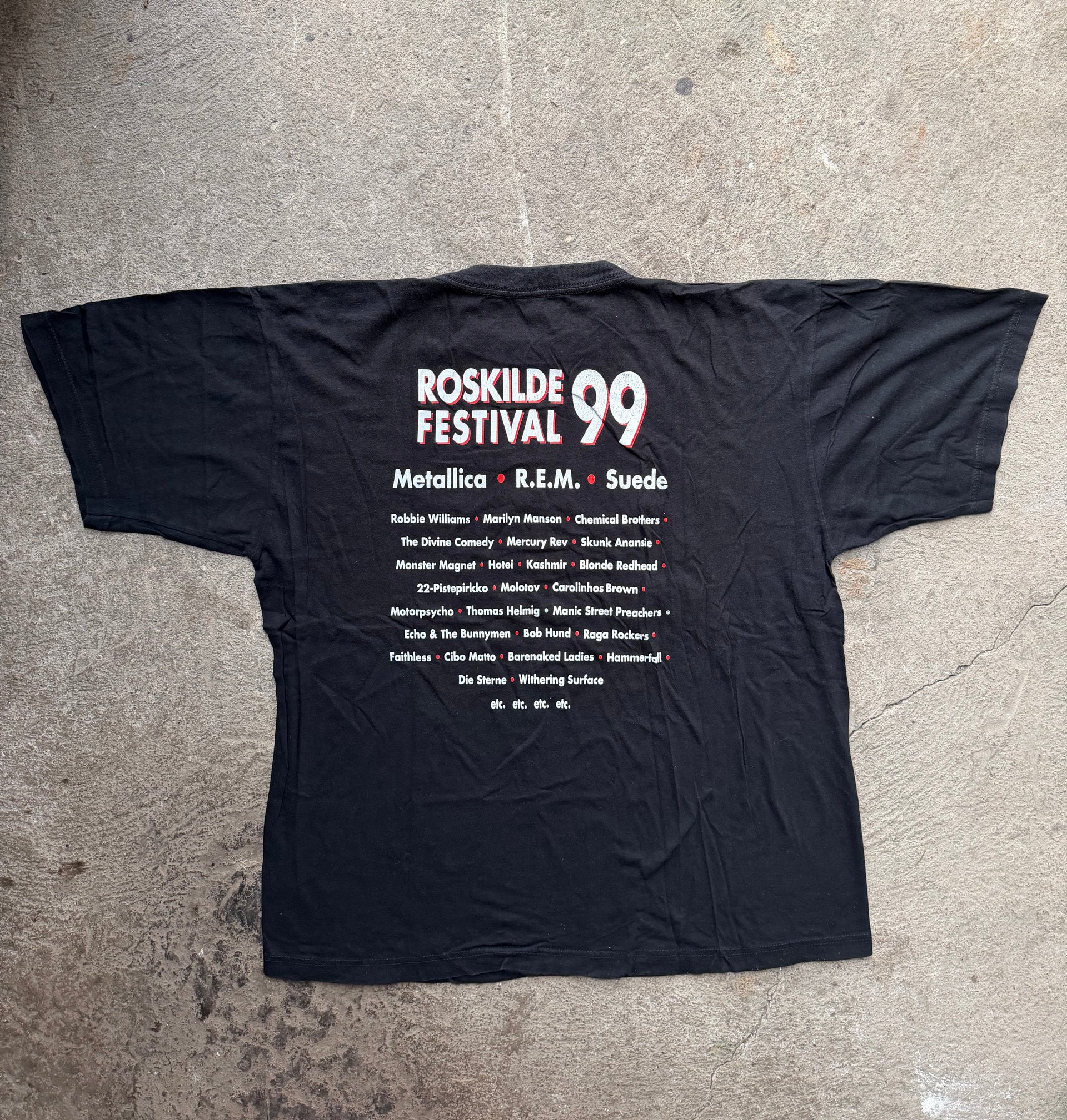 90s Roskilde Festival 1999 Lineup Tee | Size L