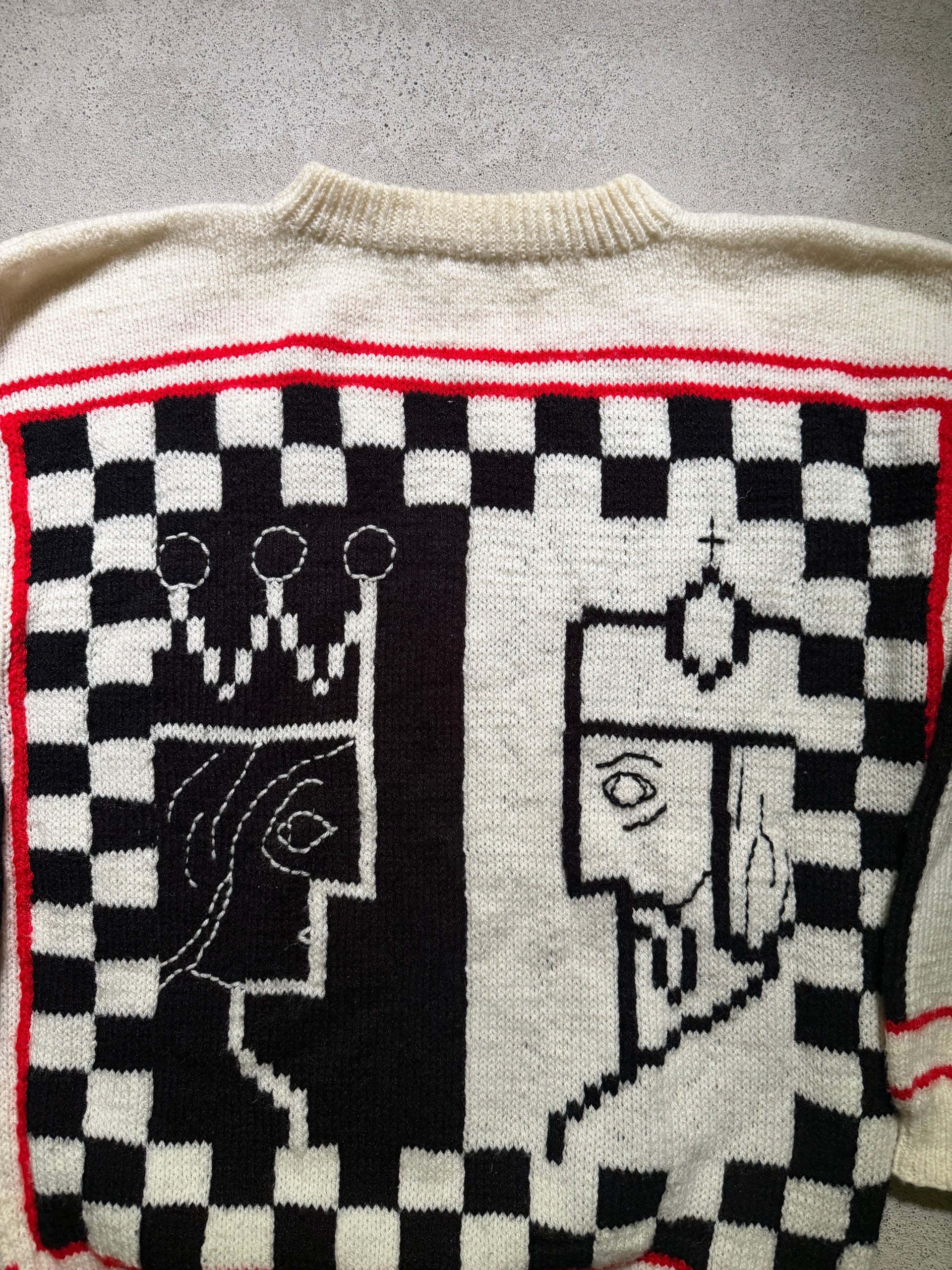 1980s Chess Knit Sweater | Size XL