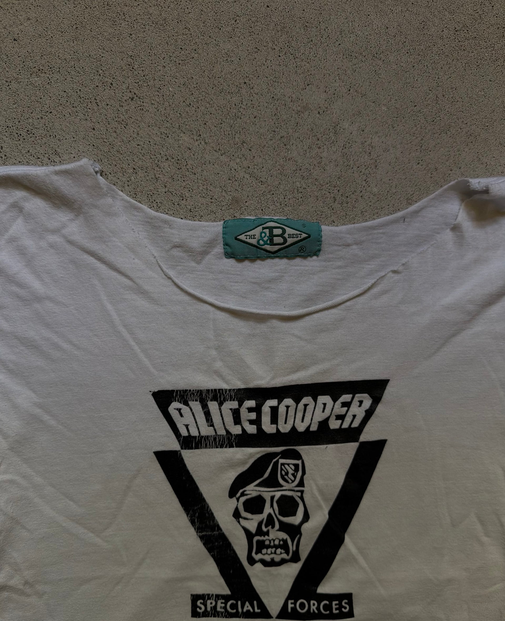 90s Alice Cooper Special Forces Cut Off Tee | Size M