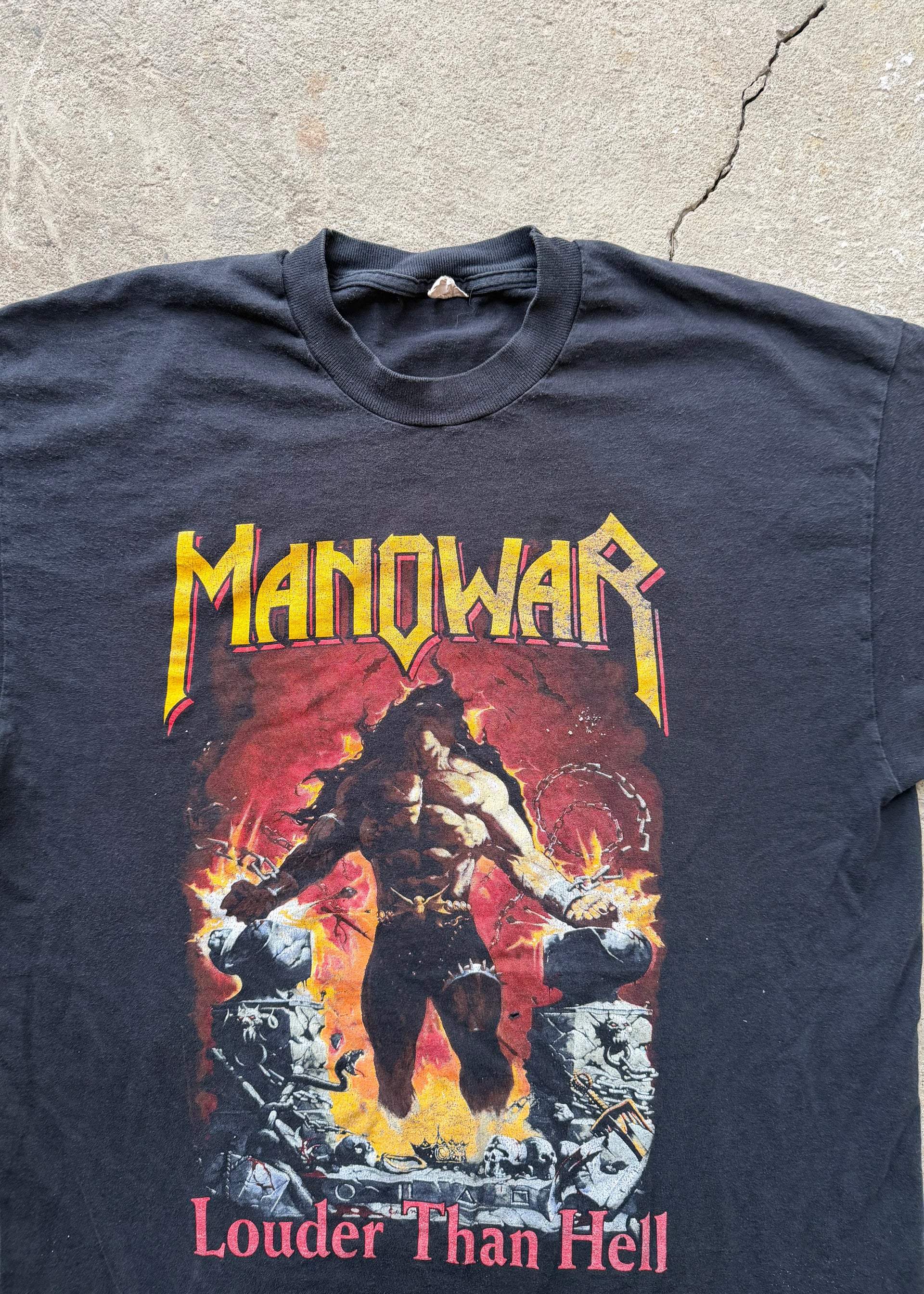 90s Manowar Hell On Wheels Tour 1997 Vintage T-Shirt | Size L