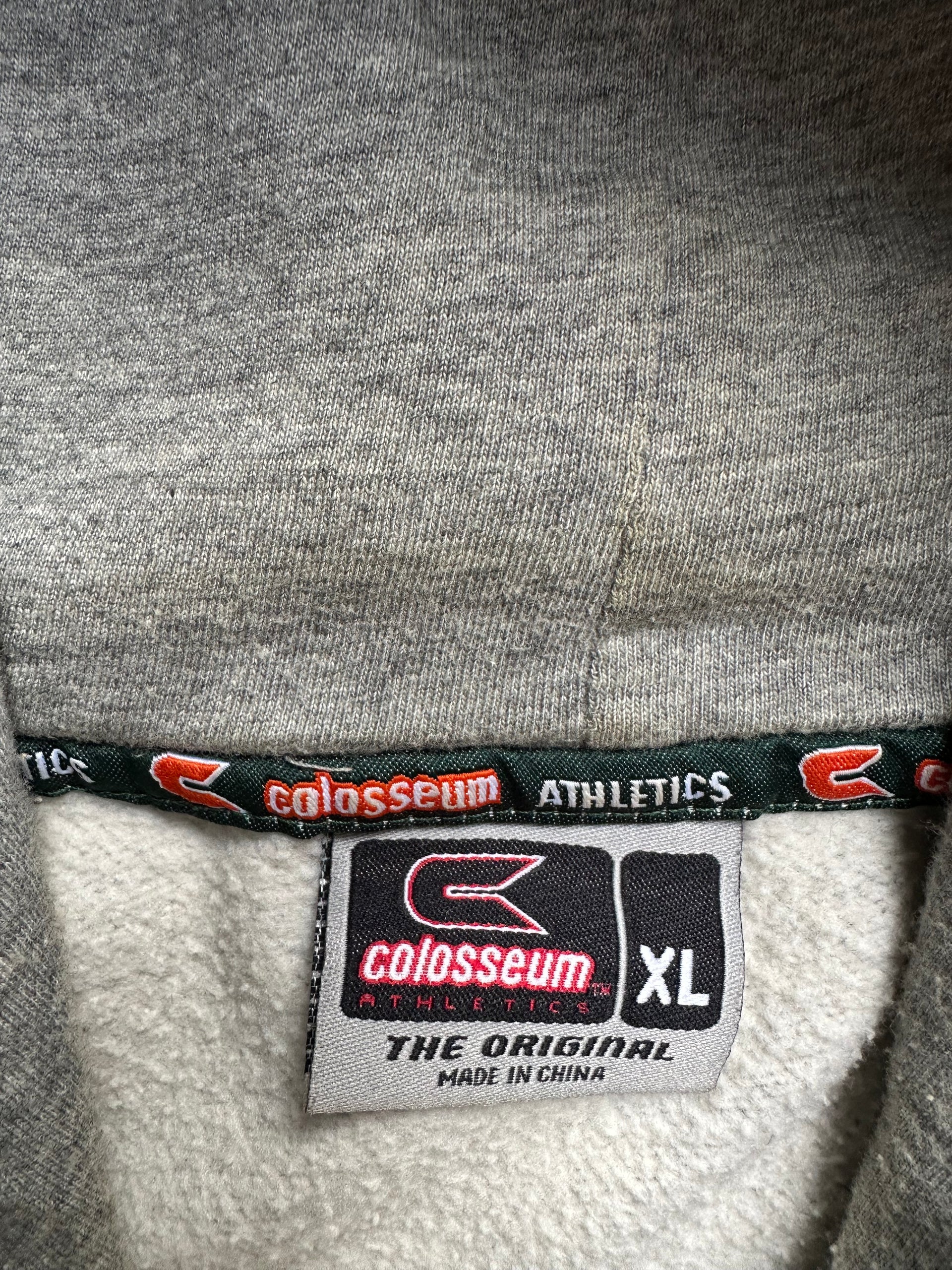 00s Miami Hurricanes Hoodie Grey | Size XL
