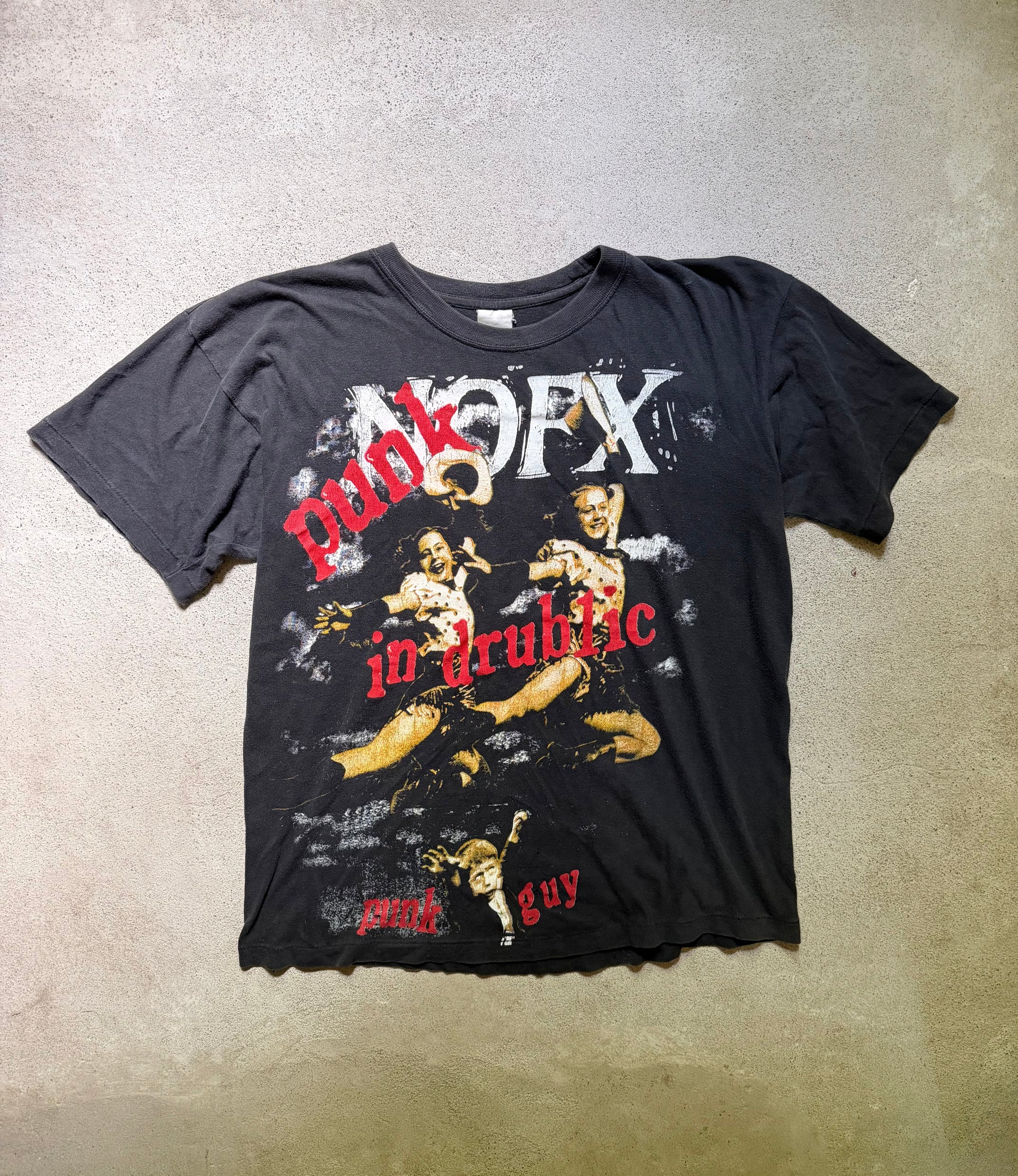 90s NOFX Punk in Drublic All Over Print Tee | Size L