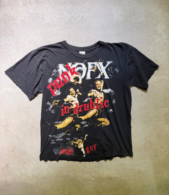 90s NOFX Punk in Drublic All Over Print Tee | Size L