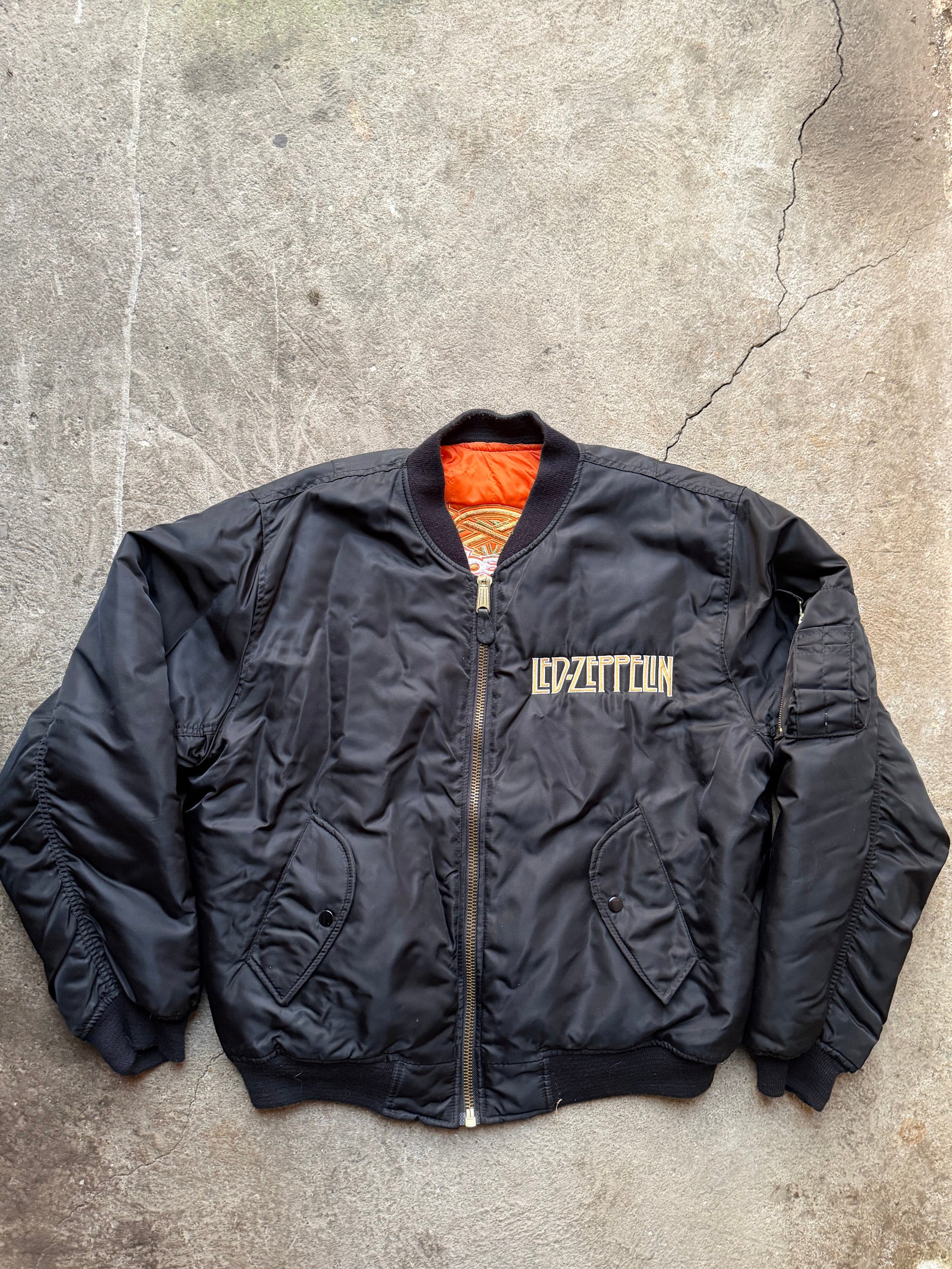 80s Led Zeppelin Bomber Jacket | Size XL