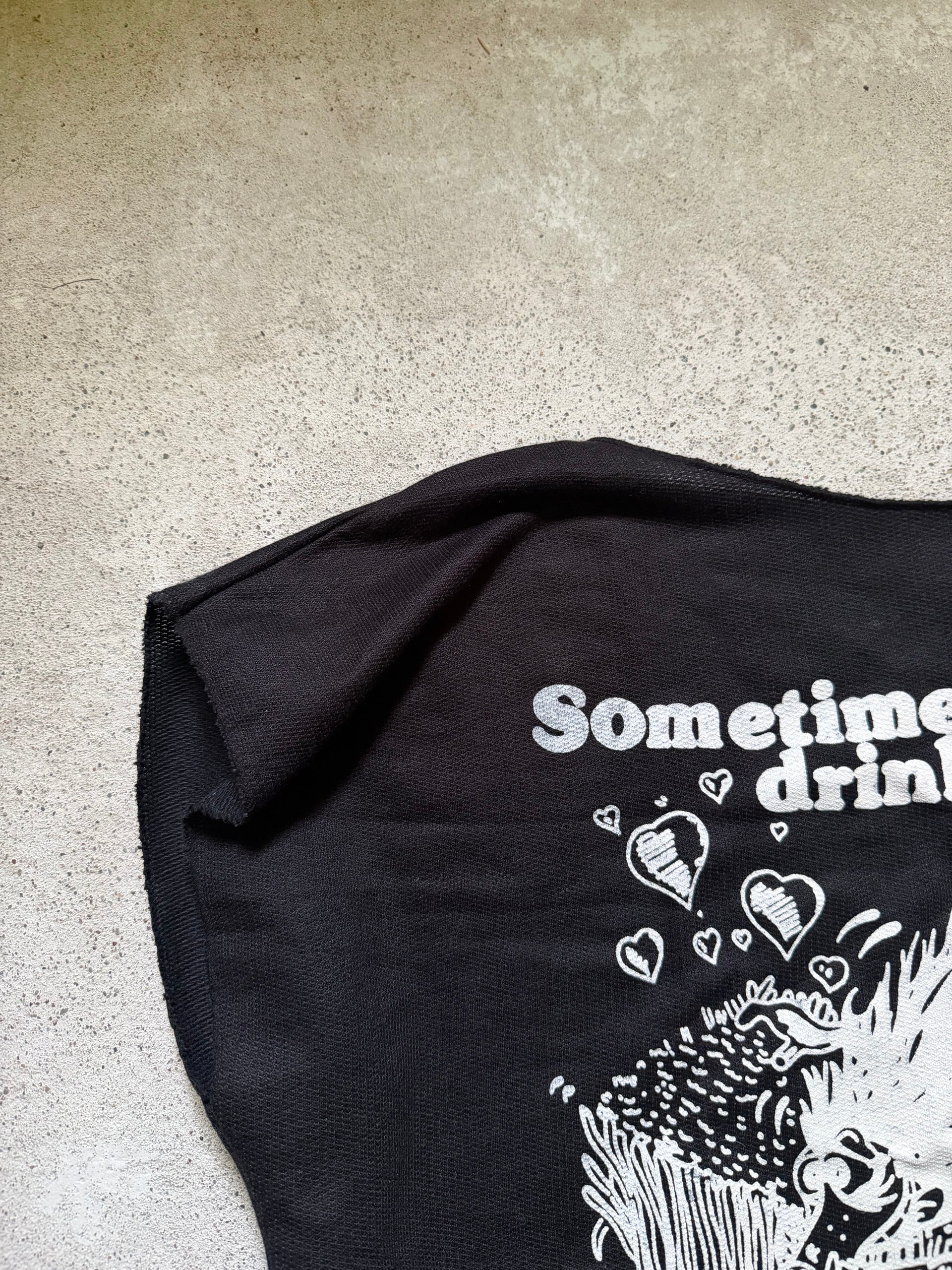 1980s “Sometimes… when I drink a lot ” Cut-Off Tee |Size L