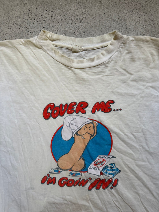 80s AIDS Prevention “Cover Me” Tee | size XL