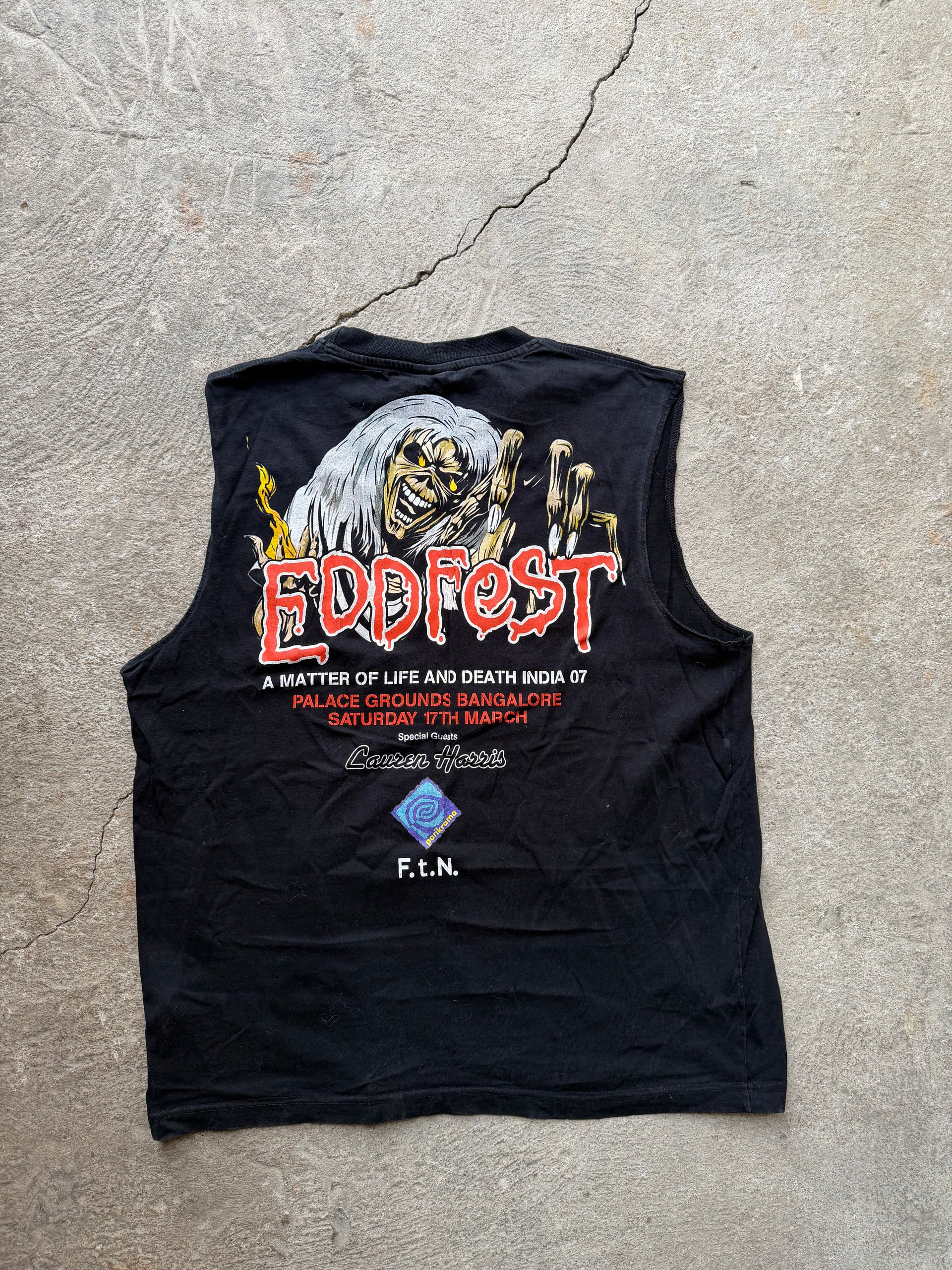 2000s Iron Maiden India 2007 Levi’s Sleeveless Tee | Size XL
