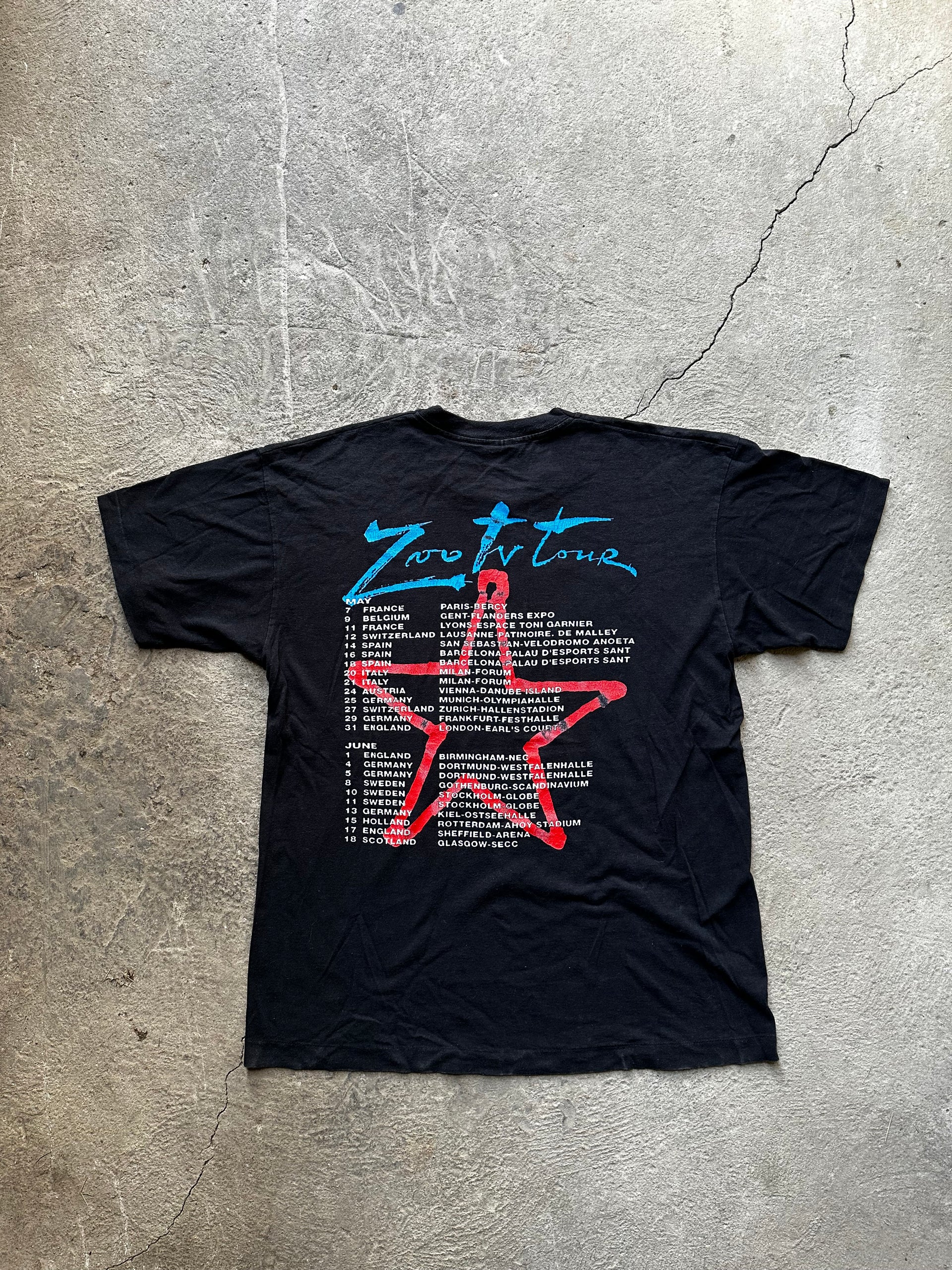 U2 Zoo TV Tour Trabant T-shirt 1992 Vintage | Size L/XL