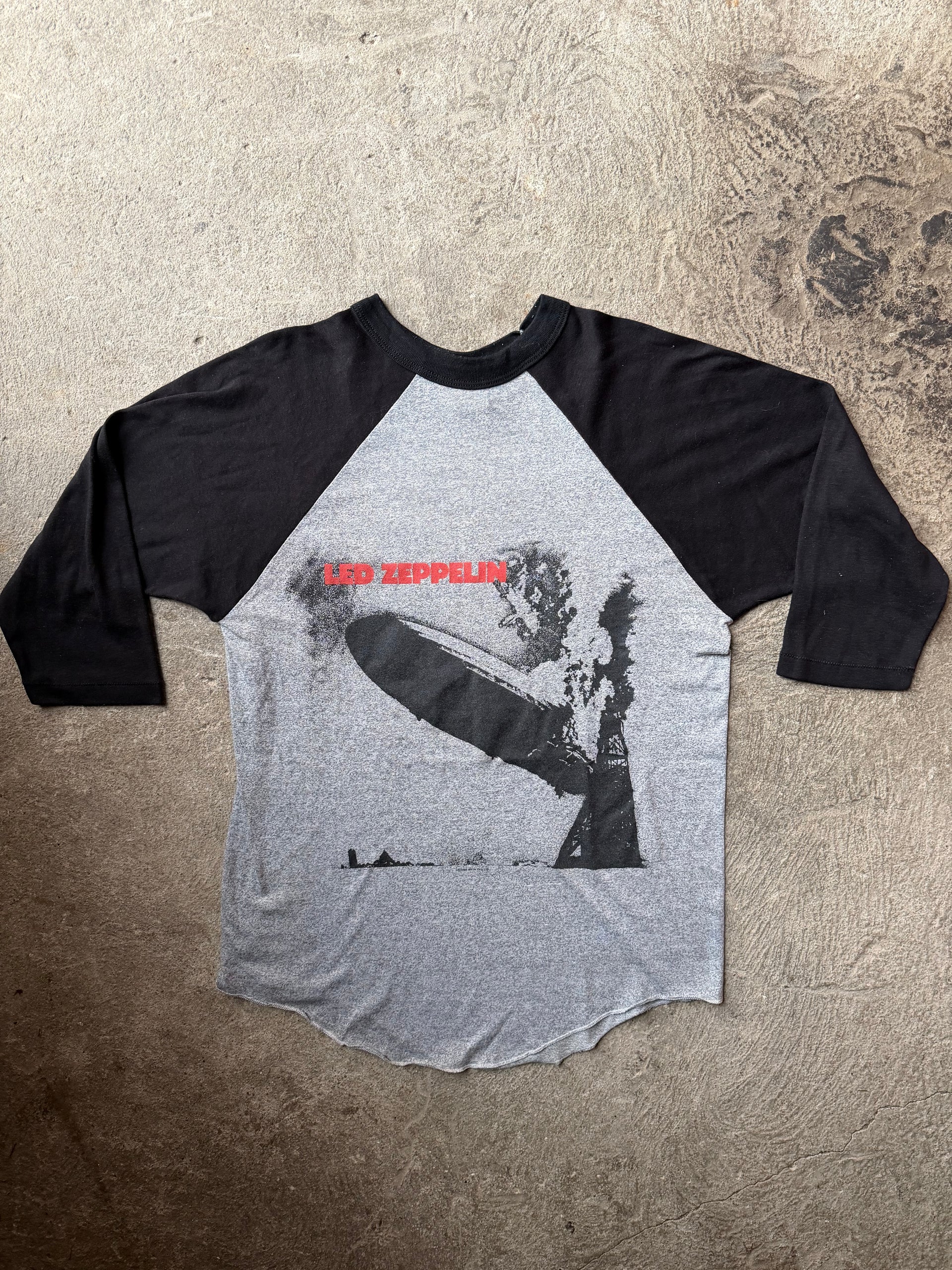 80s Led Zeppelin Raglan Tee 1986 | Size L