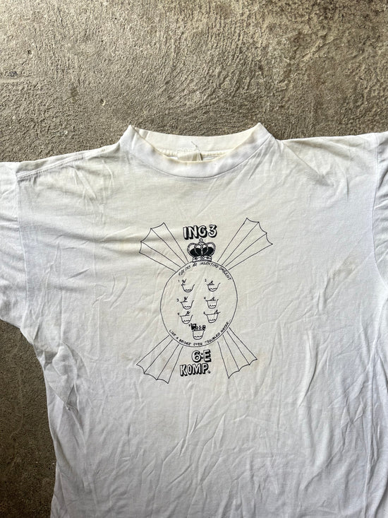 90s Swedish Army Ing 3 Engineer Regiment Vintage Tee | Size L