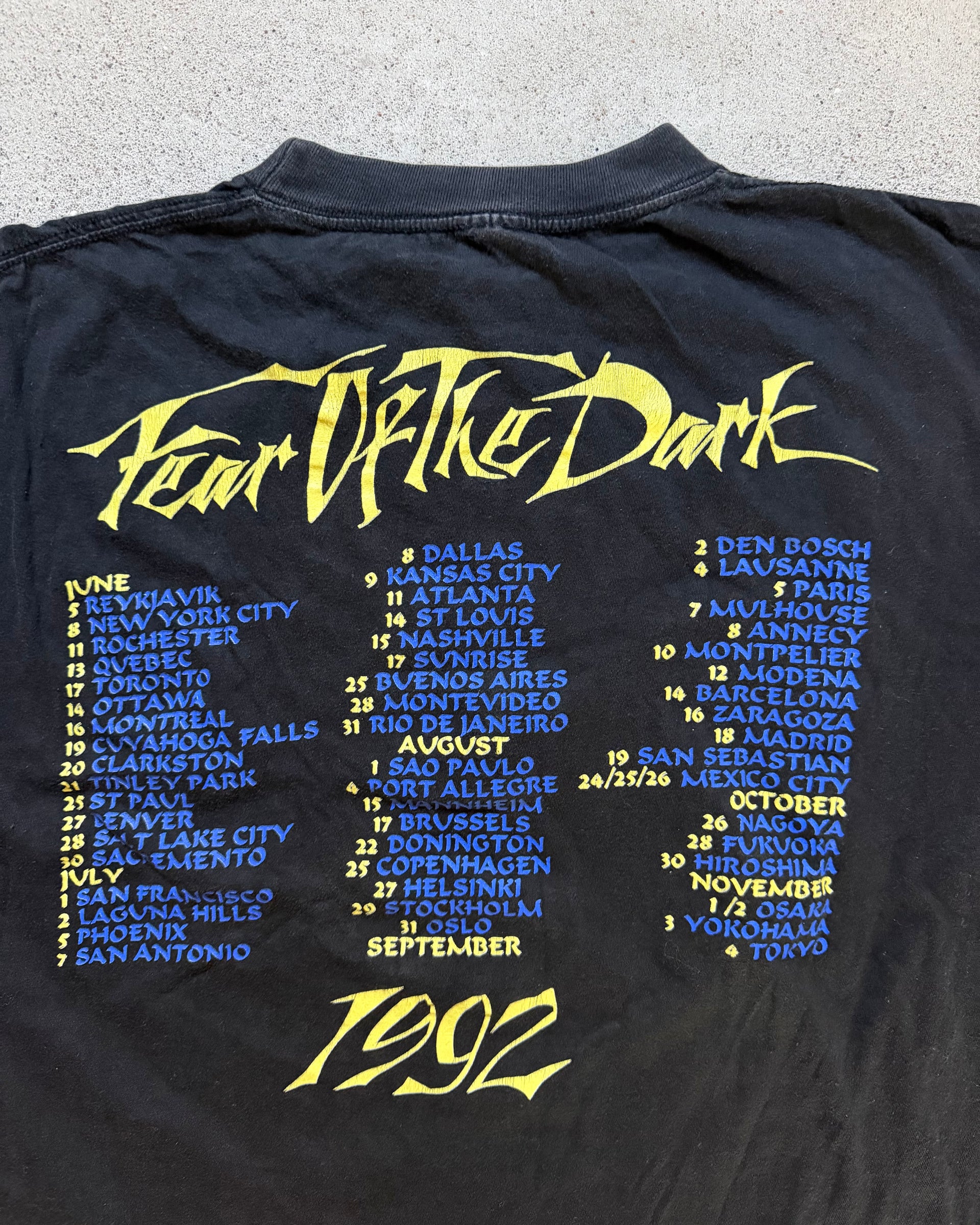90s Iron Maiden Fear of the Dark 1992 Tour Tee | Size L