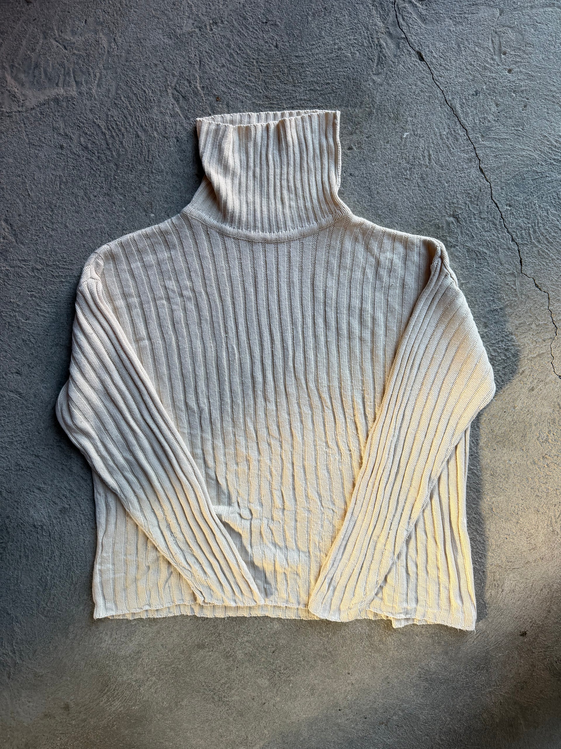 90s Ribbed Turtleneck Knit | Size XL