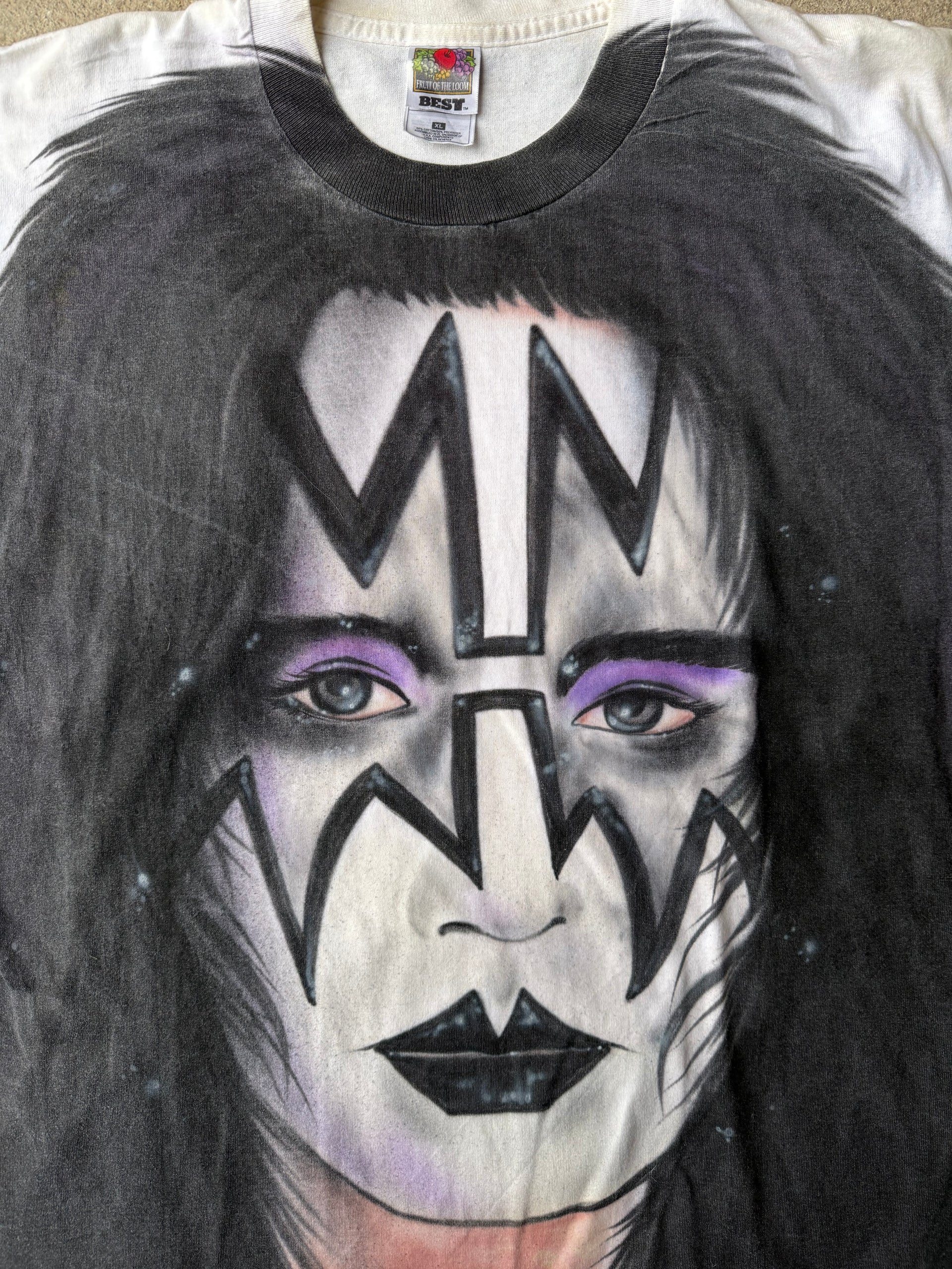 90s KISS Gene Simmons Airbrush T-Shirt | Size XL