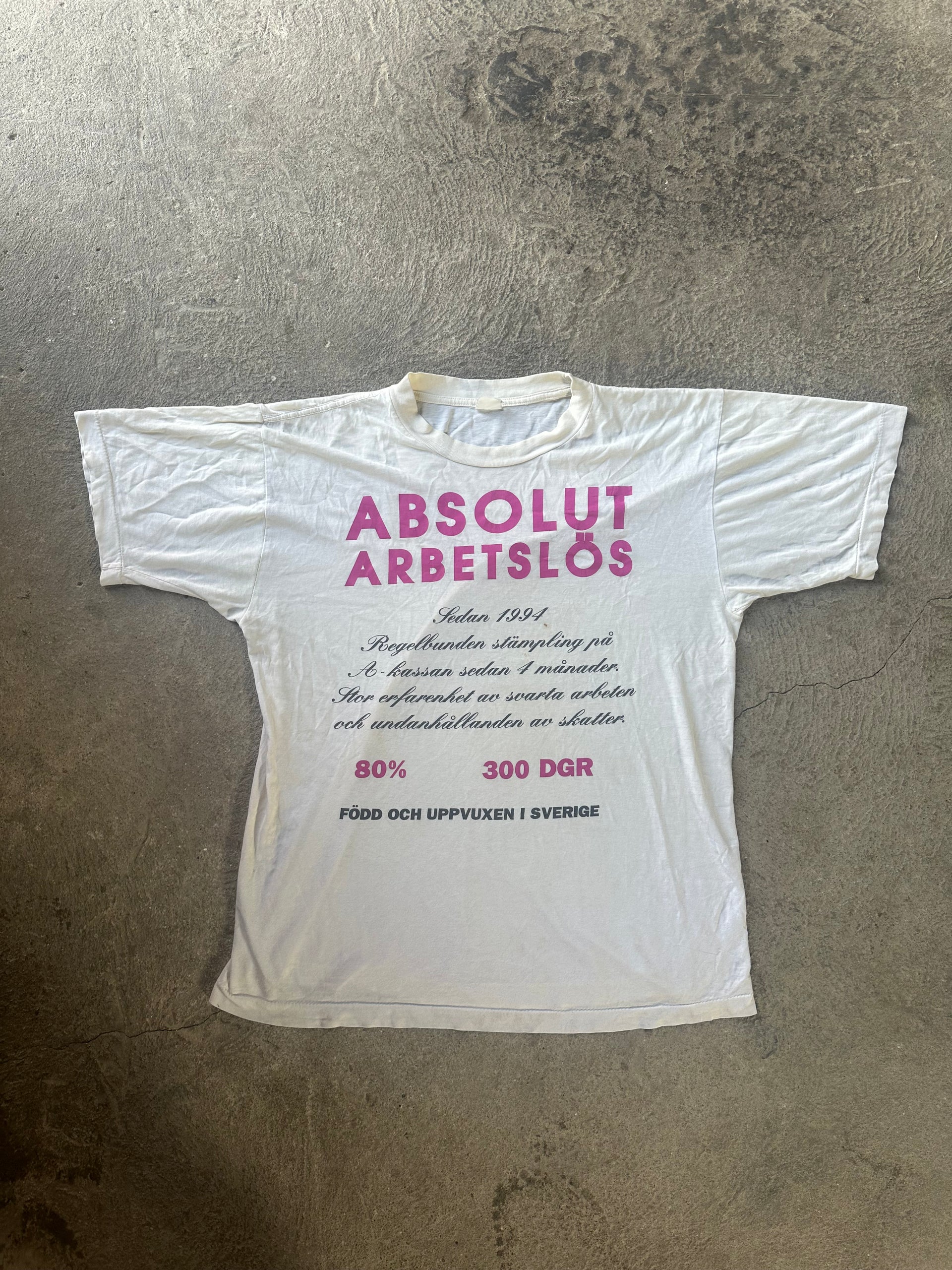 90s Absolut Arbetslös vintage Tee | Size XL
